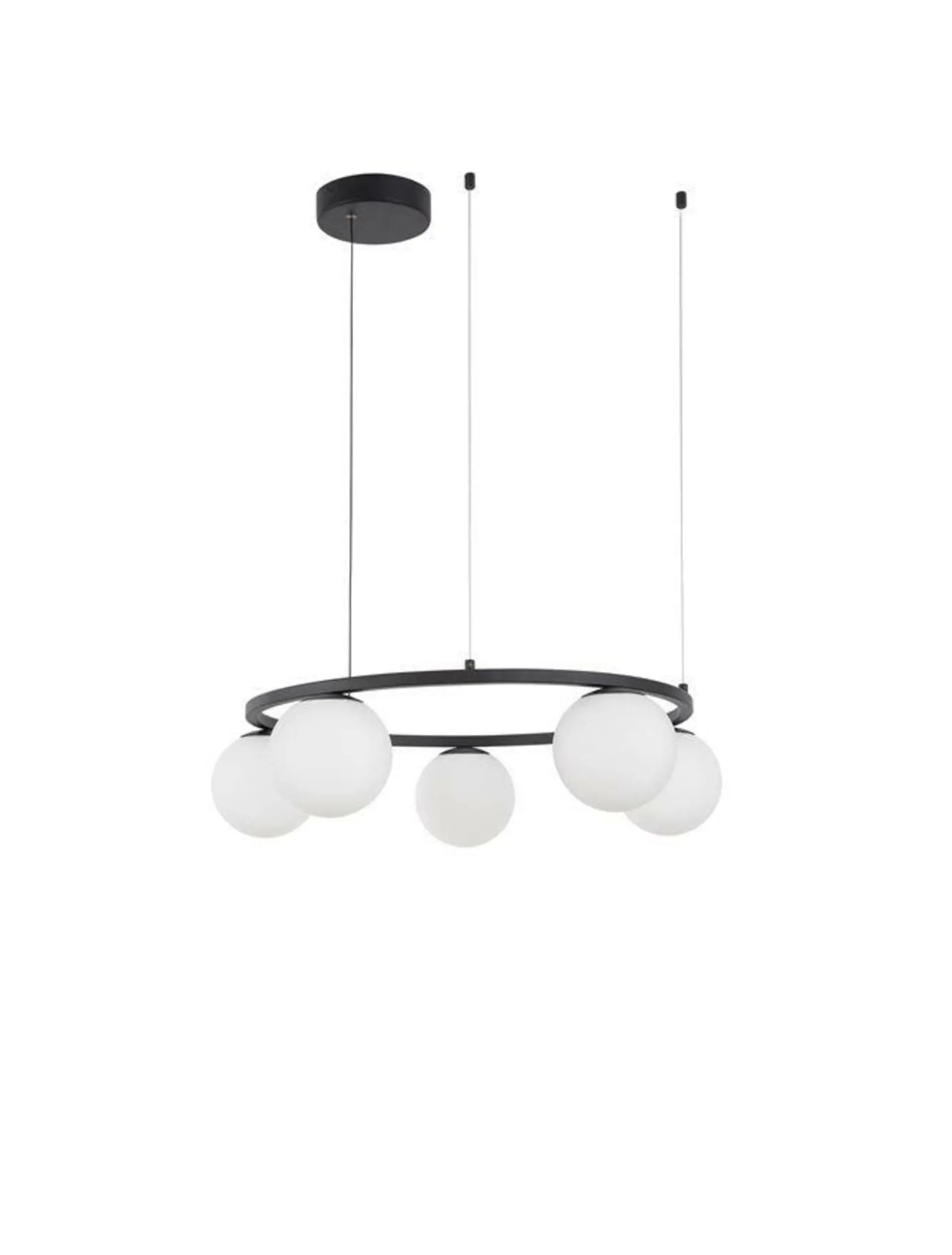 NOVA LUCE závěsné svítidlo JOLINE černý kov a hliník bílé opálové sklo LED 40W 240V 3200K IP20 9919603