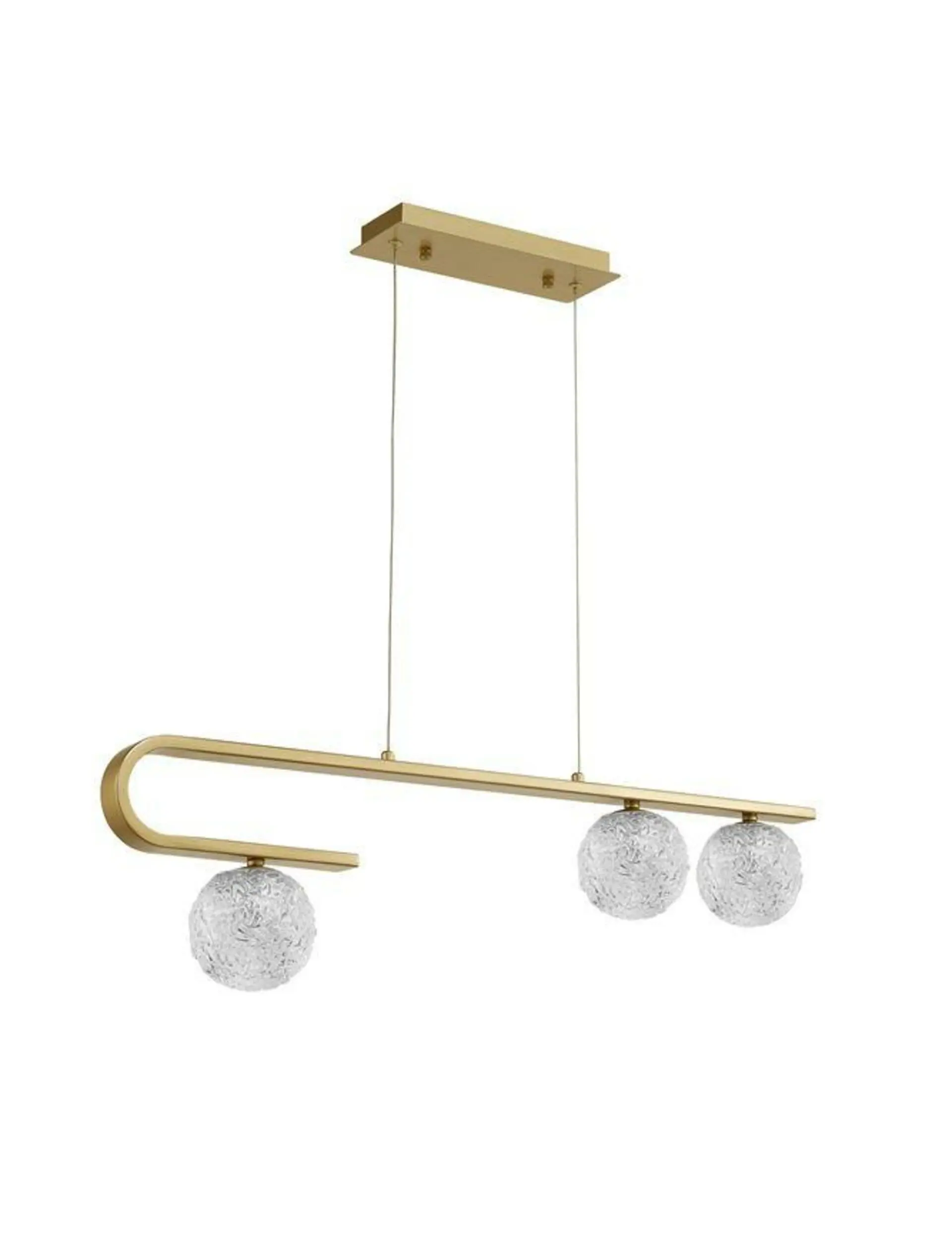 NOVA LUCE závěsné svítidlo MIRANO čiré strukturované sklo a mosaz zlatá G9 3x5W 230V IP20 bez žárovky 9960272
