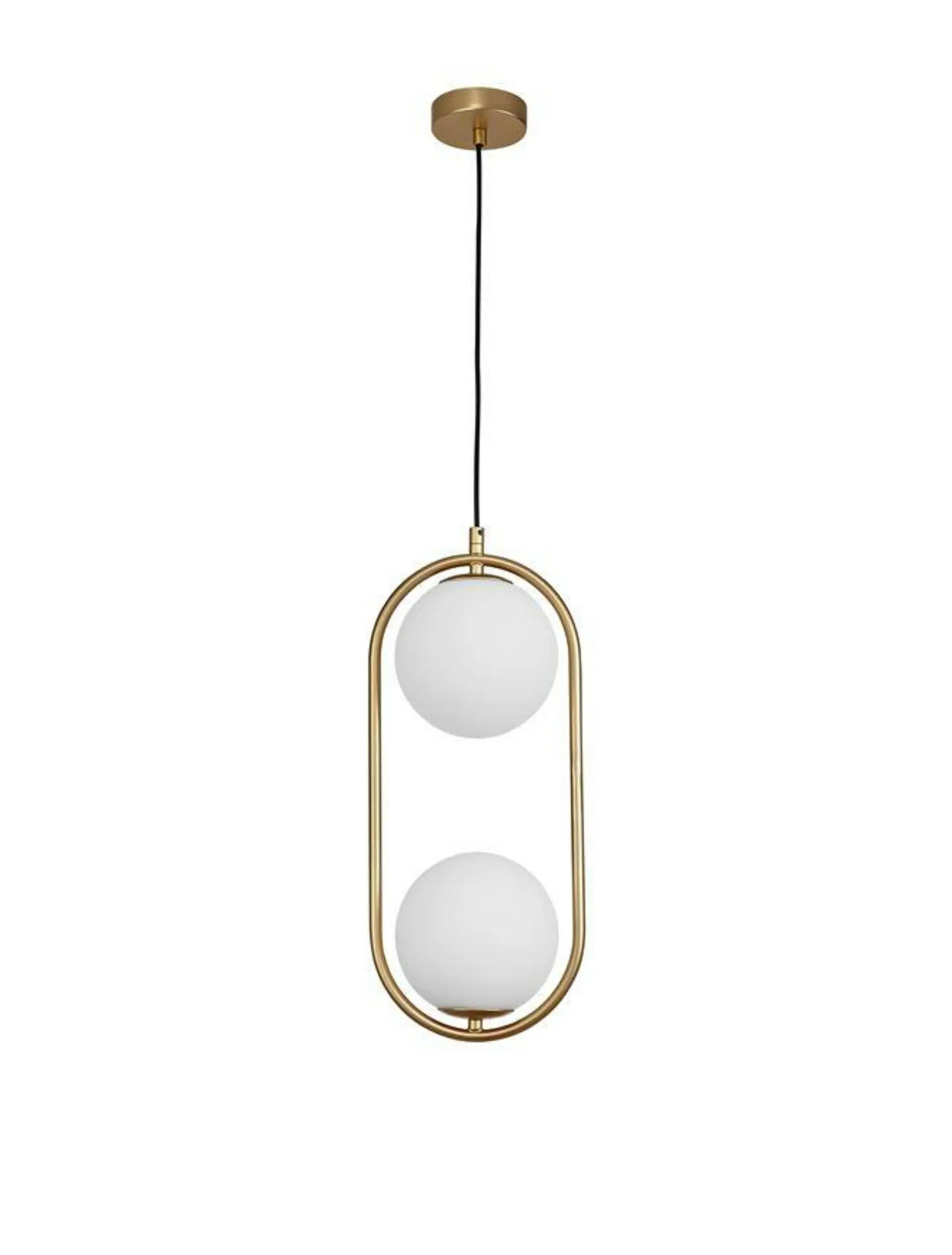 NV 9988171 Závěsné svítidlo OBITAR opálové sklo mosazný zlatý kov G9 2x5W 230V IP20 bez žárovky - NOVA LUCE