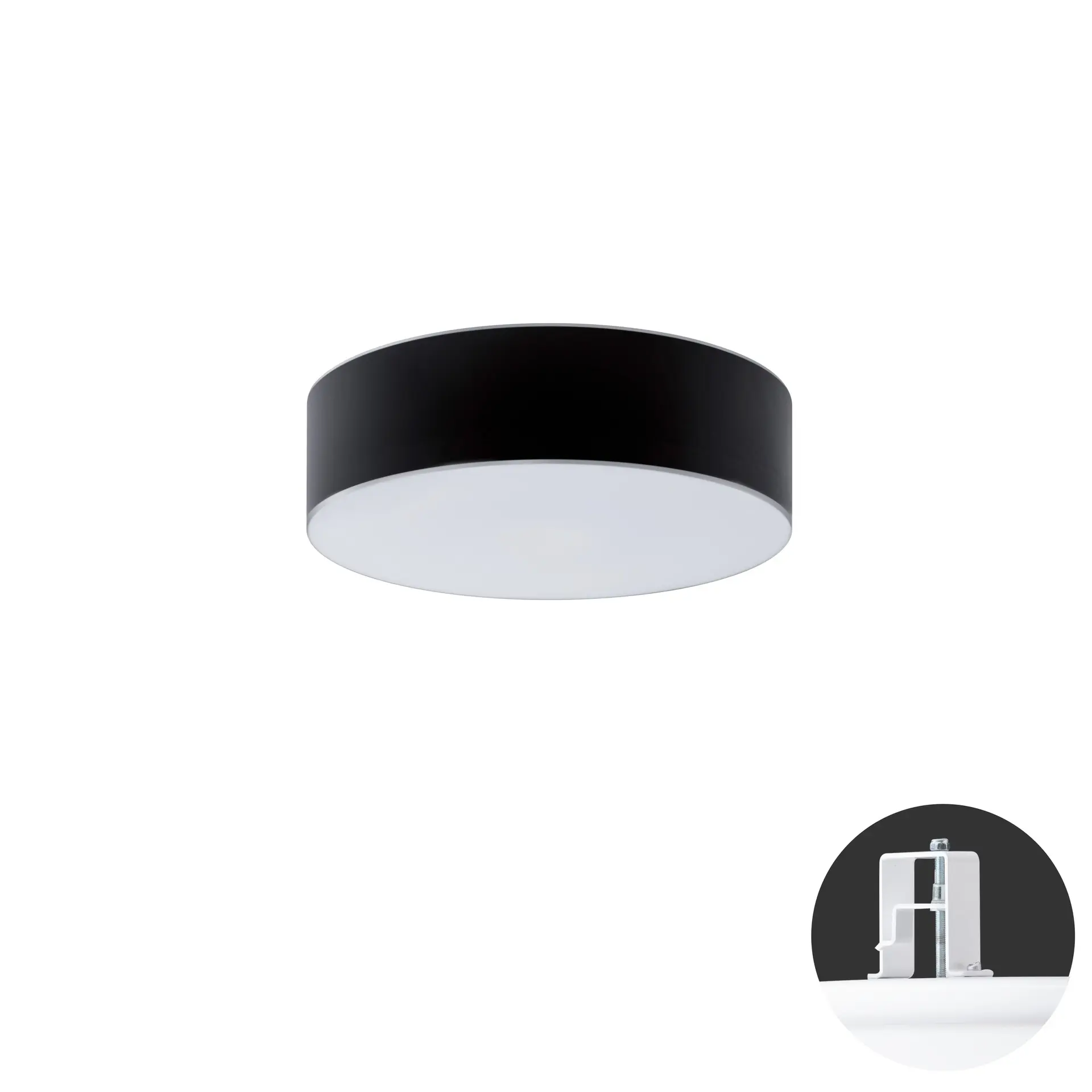 OSMONT ERI67631 ERIS CV2 stropní/nástěnné skleněné polovestavné svítidlo bílá / bílo - černá IP44 4000 K 19W LED DALI HF