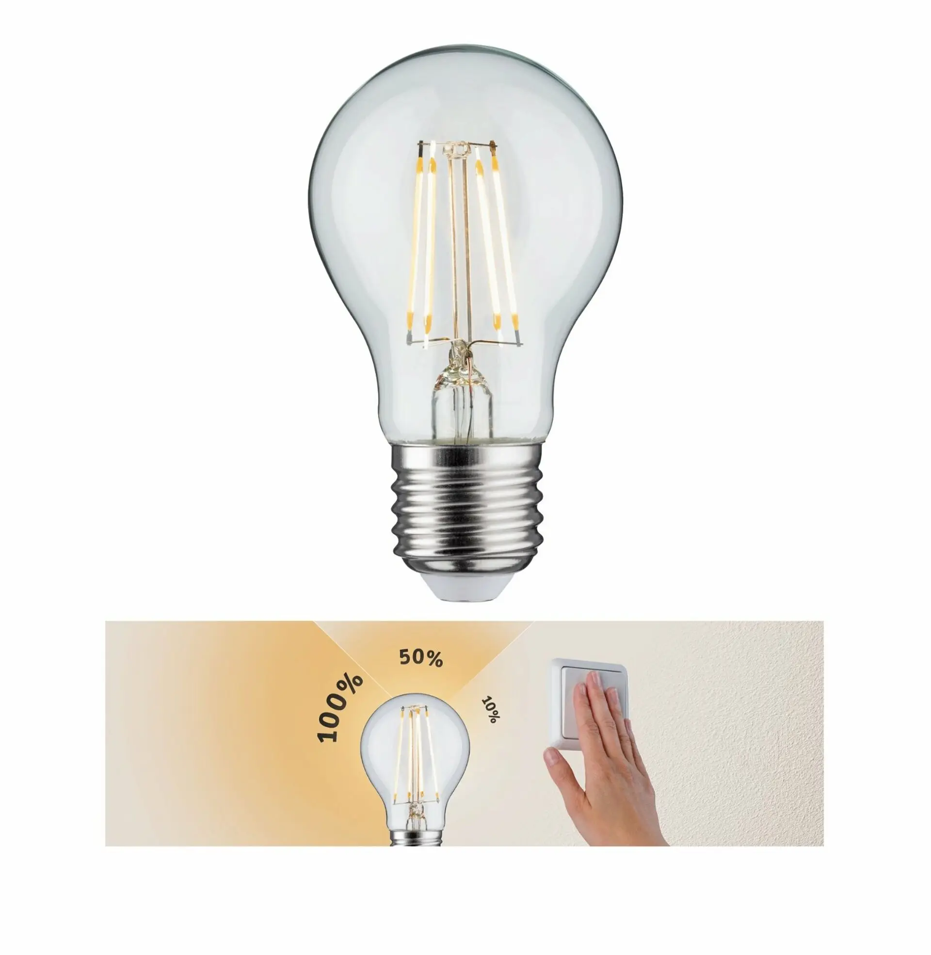 P 28570 LED AGL 4,5W E27 čirá 230 V 3-krokové-stmívatelné - PAULMANN