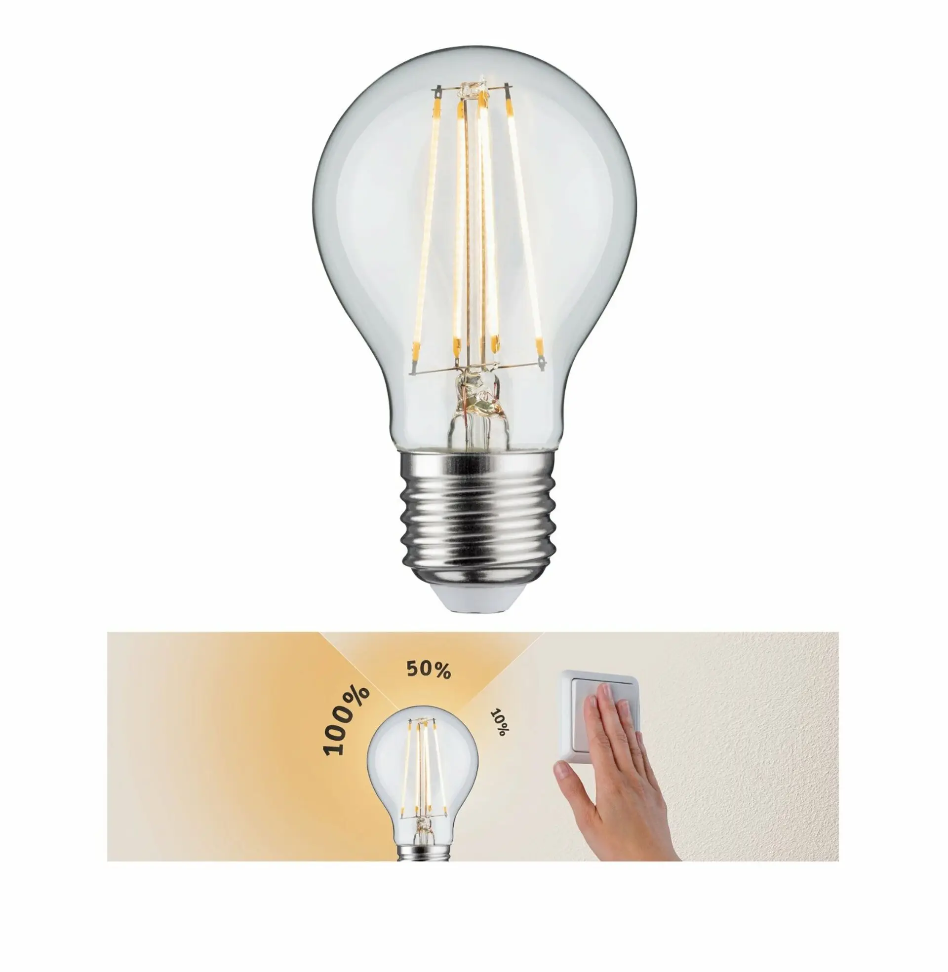 P 28571 LED AGL 7,5W E27 čirá 230 V 3-krokové-stmívatelné - PAULMANN