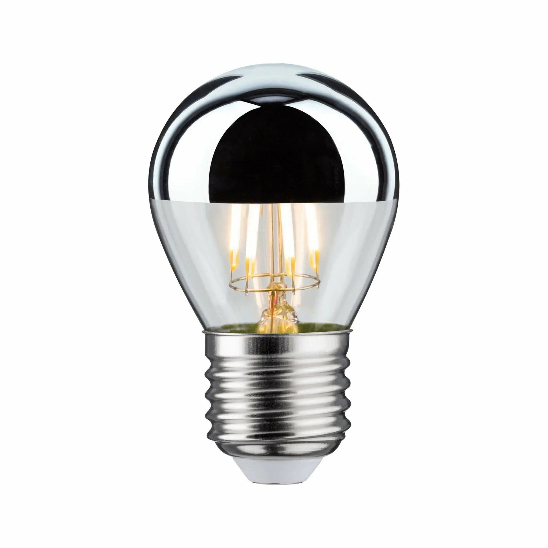 P 28668 LED kapka 4,8 W E27 zrcadlový svrchlík stříbrná teplá bílá stmívatelné - PAULMANN