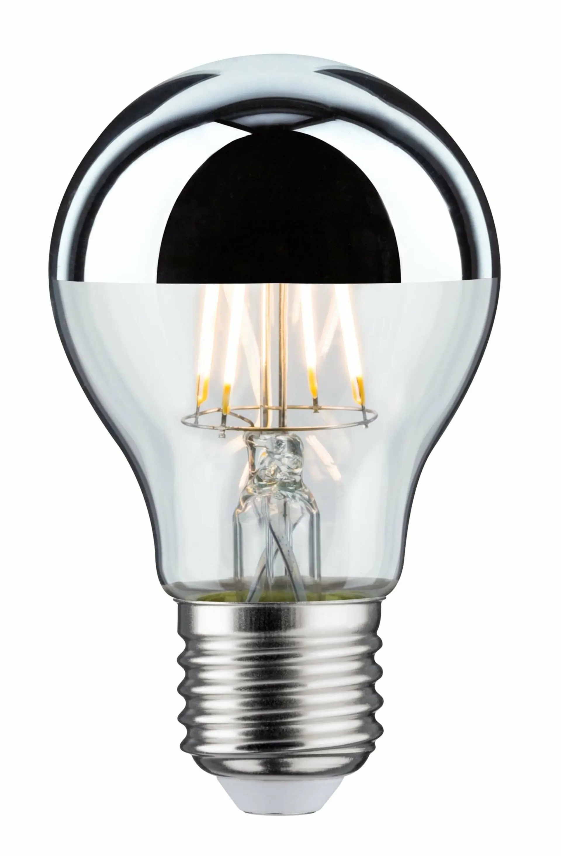 P 28670 LED žárovka 6,5 W E27 zrcadlový svrchlík stříbrná teplá bílá - PAULMANN