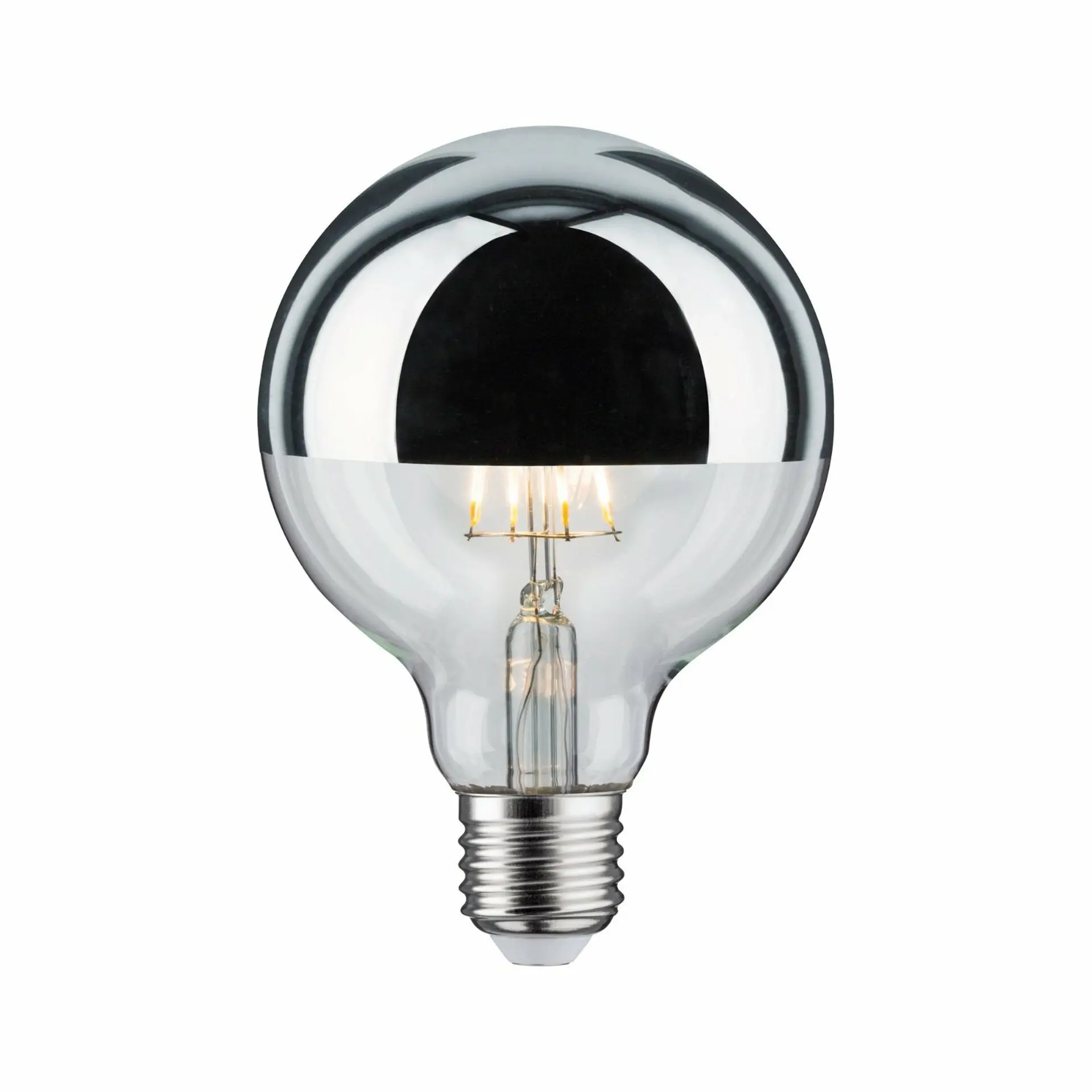 P 28673 LED Globe 6,5 W E27 zrcadlový svrchlík stříbrná teplá bílá stmívatelné - PAULMANN