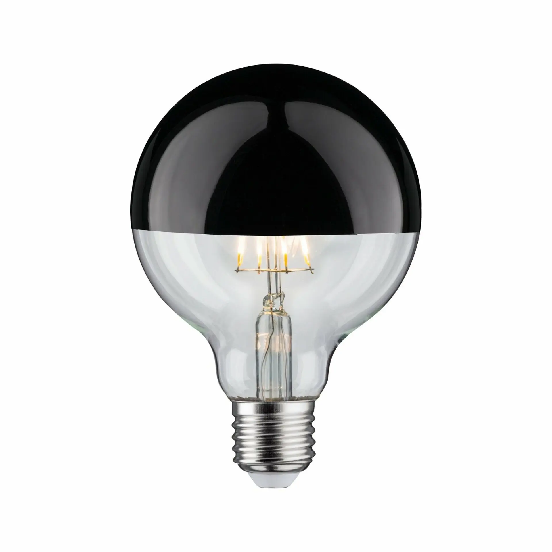 P 28677 LED Globe 6,5 W E27 zrcadlový svrchlík černý chrom teplá bílá stmívatelné - PAULMANN