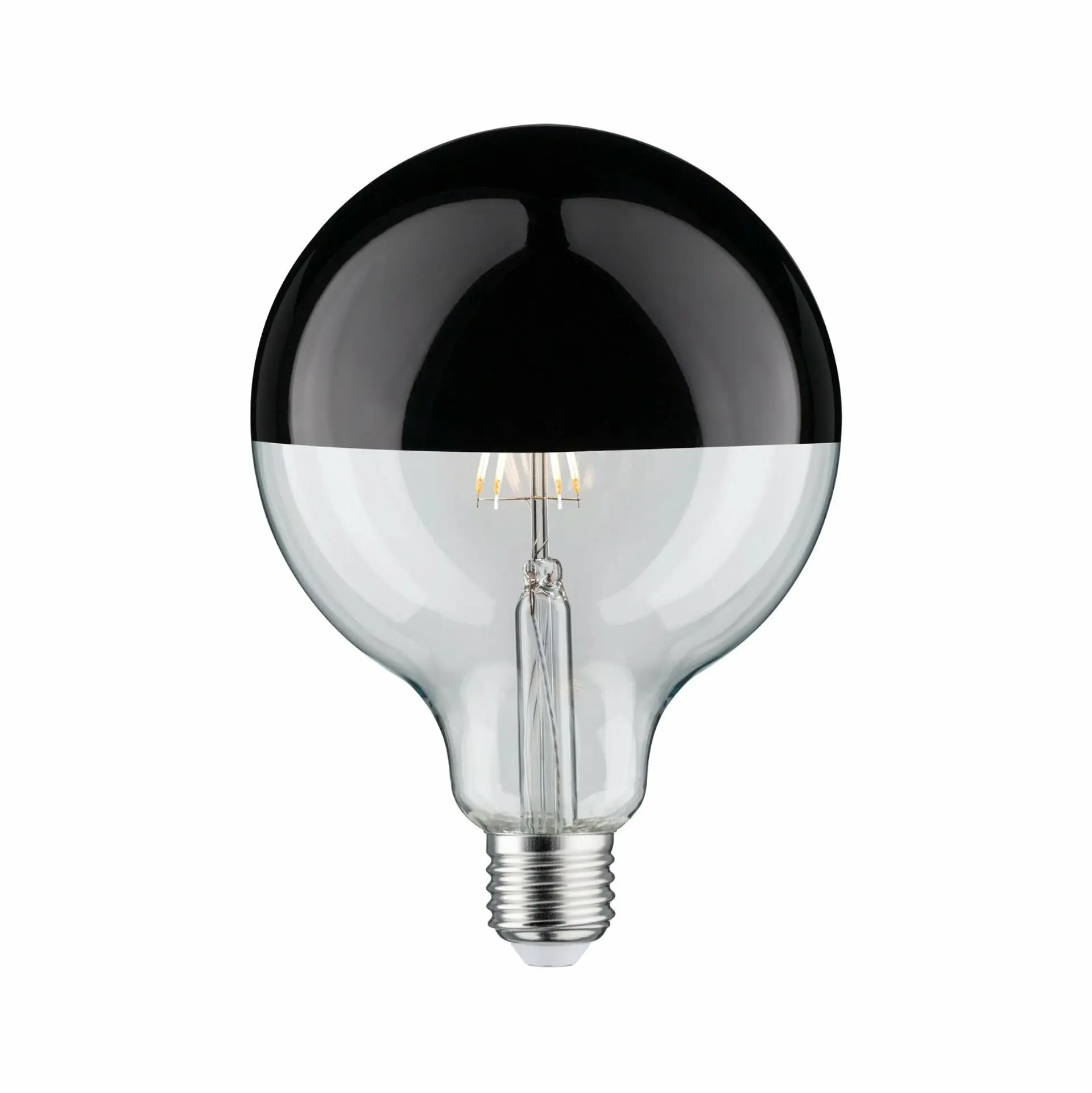 P 28680 LED Globe 6,5 W E27 zrcadlový svrchlík černý chrom teplá bílá stmívatelné - PAULMANN