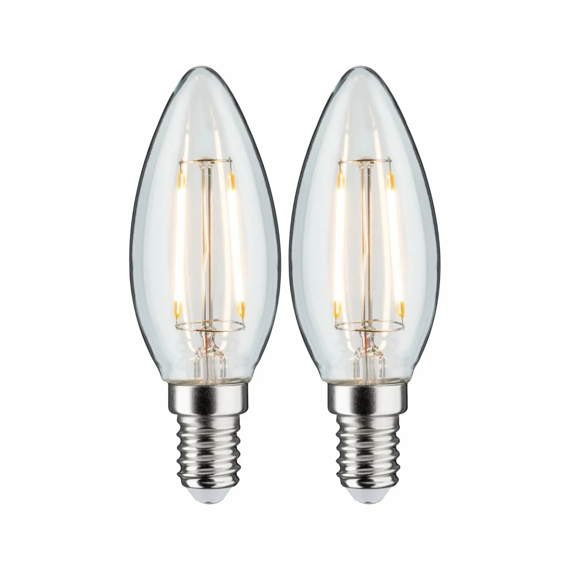 P 28855 LED svíčka Filament E14 230V 2x2,7W 2700K čirá - PAULMANN