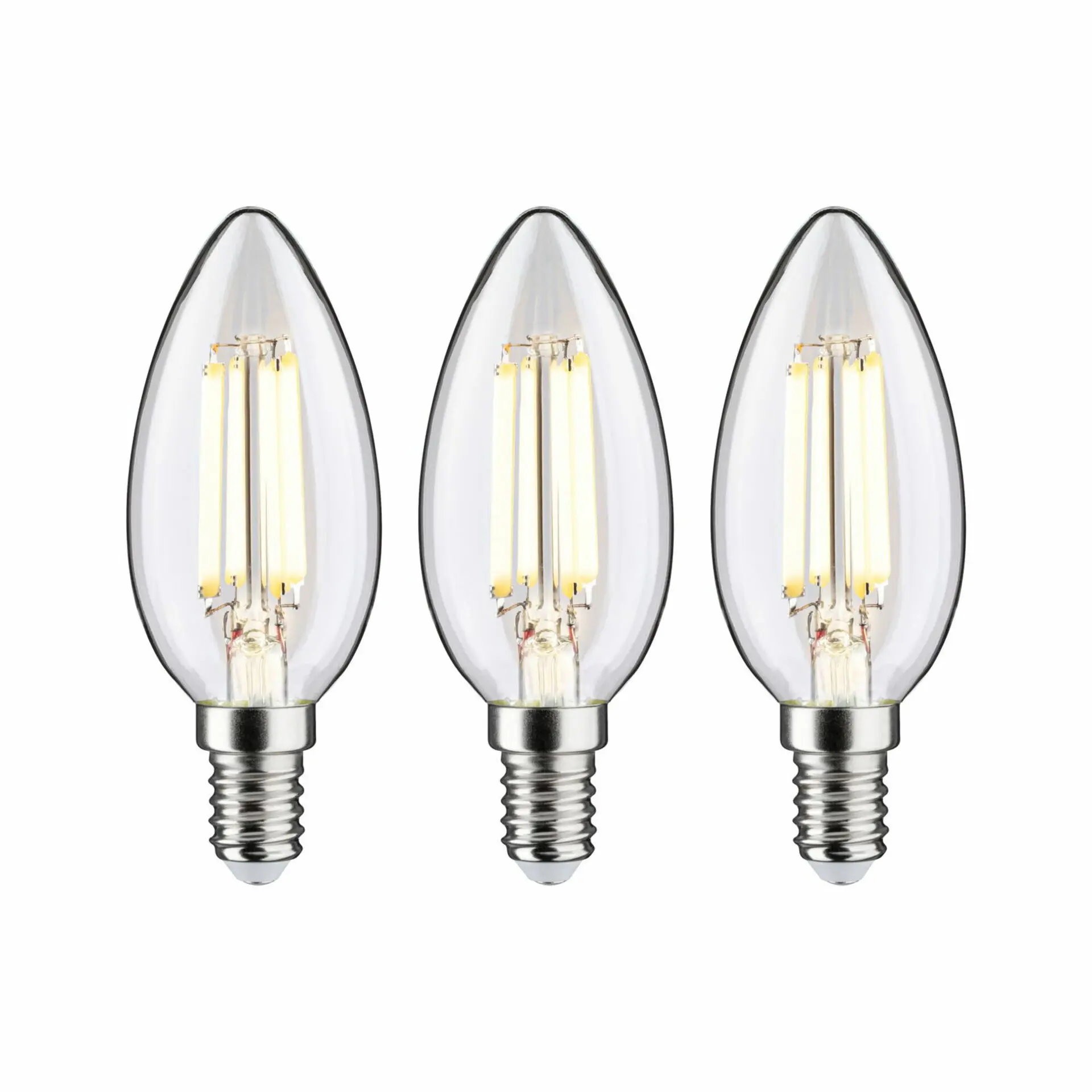 P 29199 Eco-Line Filament 230V LED svíčka E14 3ks-sada 98mm 2,5W 3000K čirá - PAULMANN