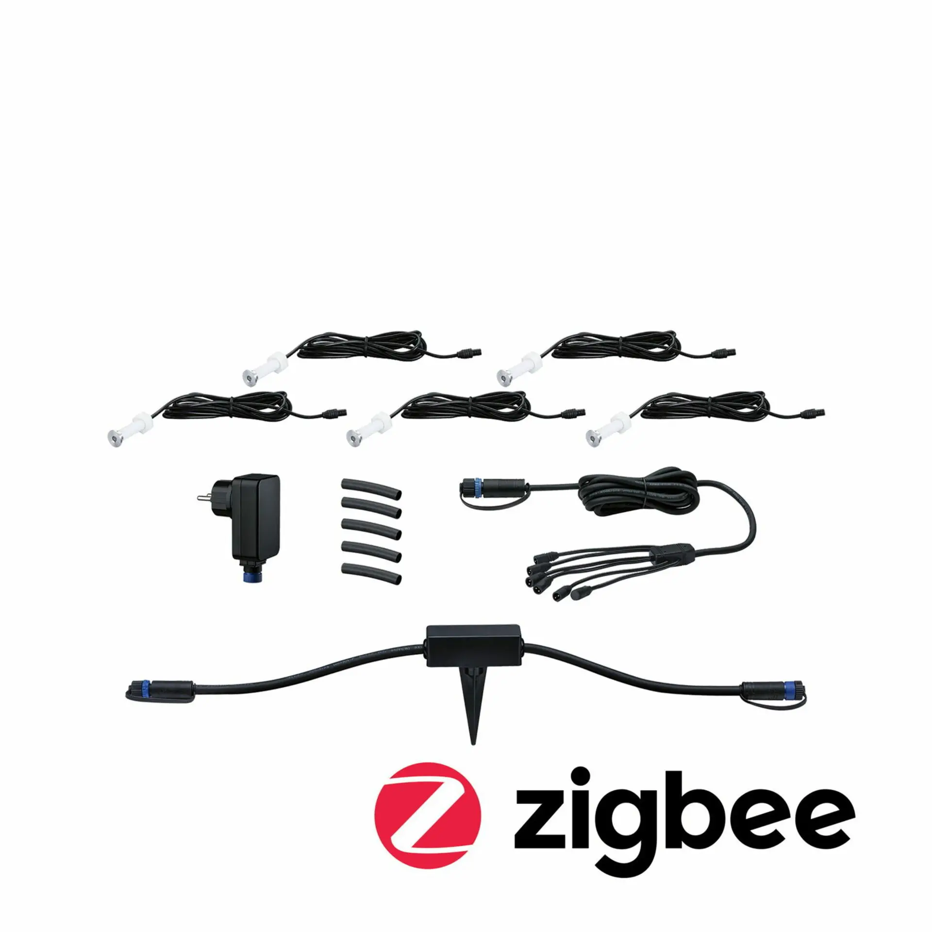 P 5063 Plug & Shine set Smart Home Zigbee 3.0 LED zemní svítidlo MicroPen IP67 3000K 5x0,2W 21VA stříbrná Smart Home Zigbee - PAULMANN