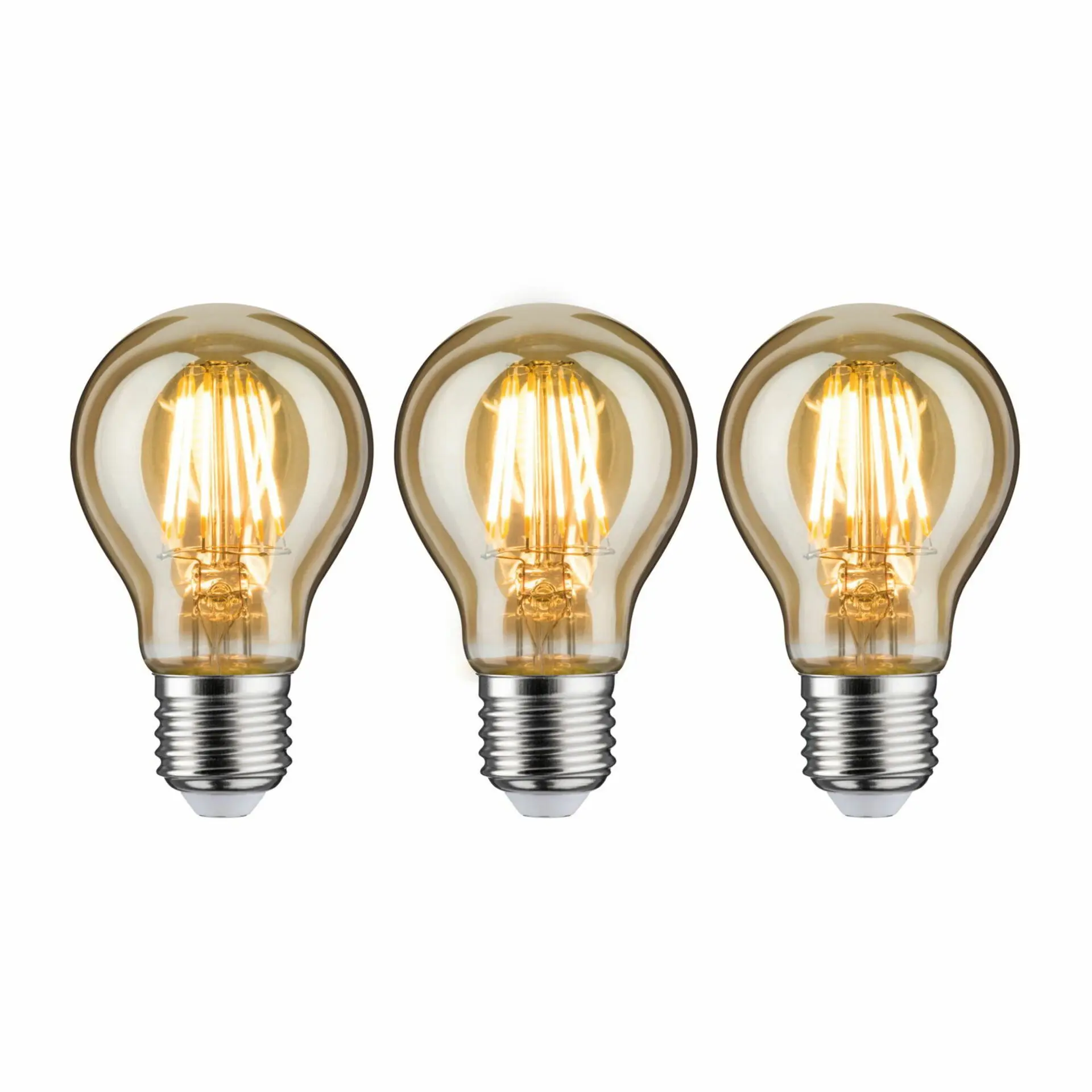P 5074 Vintage Edition set LED žárovka E27 230V 3x6,5W 2500K zlatá - PAULMANN