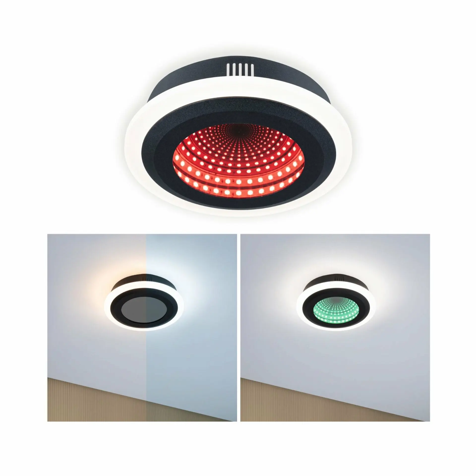 PAULMANN LED stropní svítidlo Spaceglow RGB+ 230V 14W černá mat