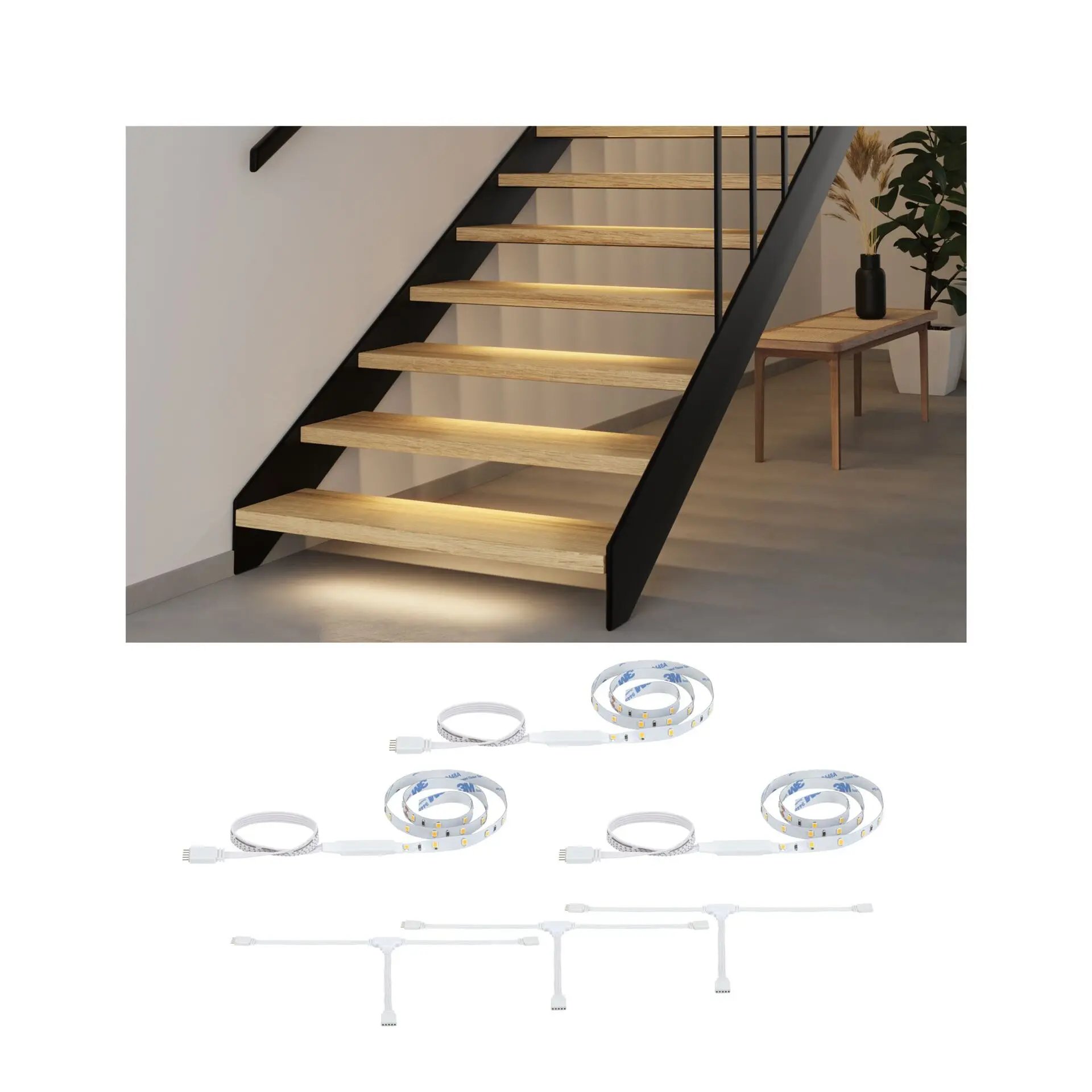 P 71219 MaxLED Stair LED Strip prodloužení 3x 0,5m 3x0,3W 64lm/m 2700K - PAULMANN