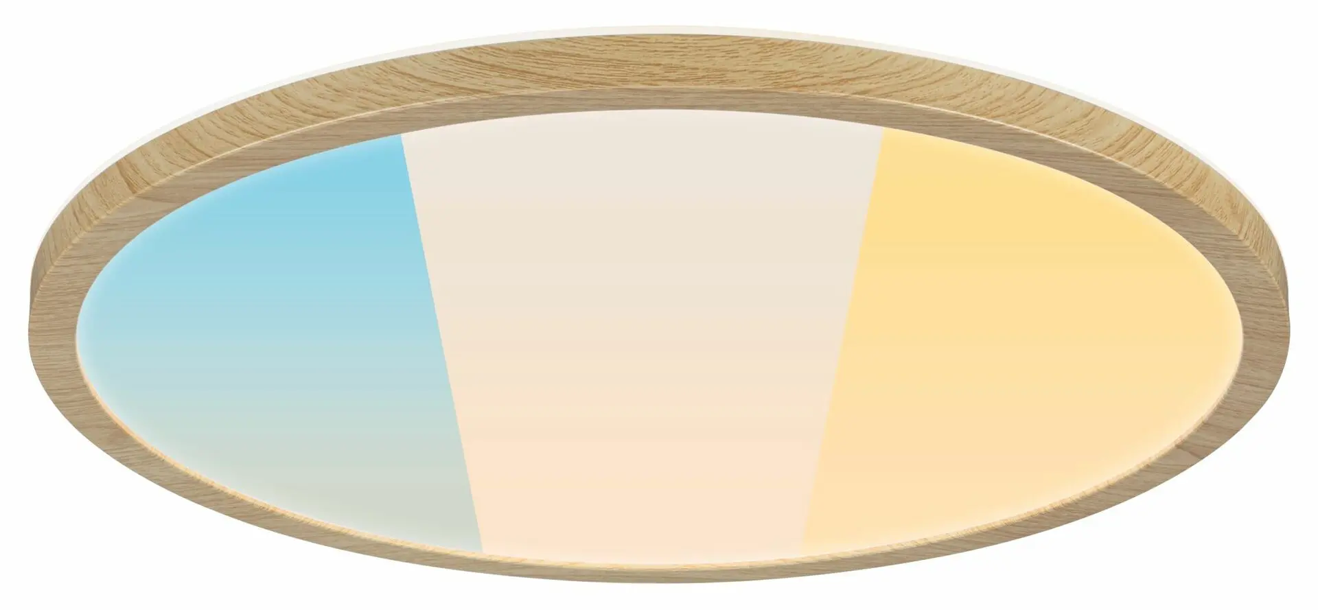 P 71260 LED Panel Atria Shine IP44 kruhové 398mm 20,8W CCT design dřevo dub - PAULMANN