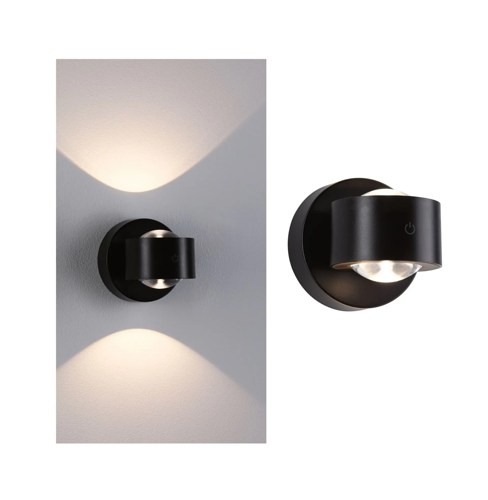PAULMANN LED nabíjecí nástěnné svítidlo Zorik IP44 stmívatelné 2700K 100mm 2x1,1W černá
