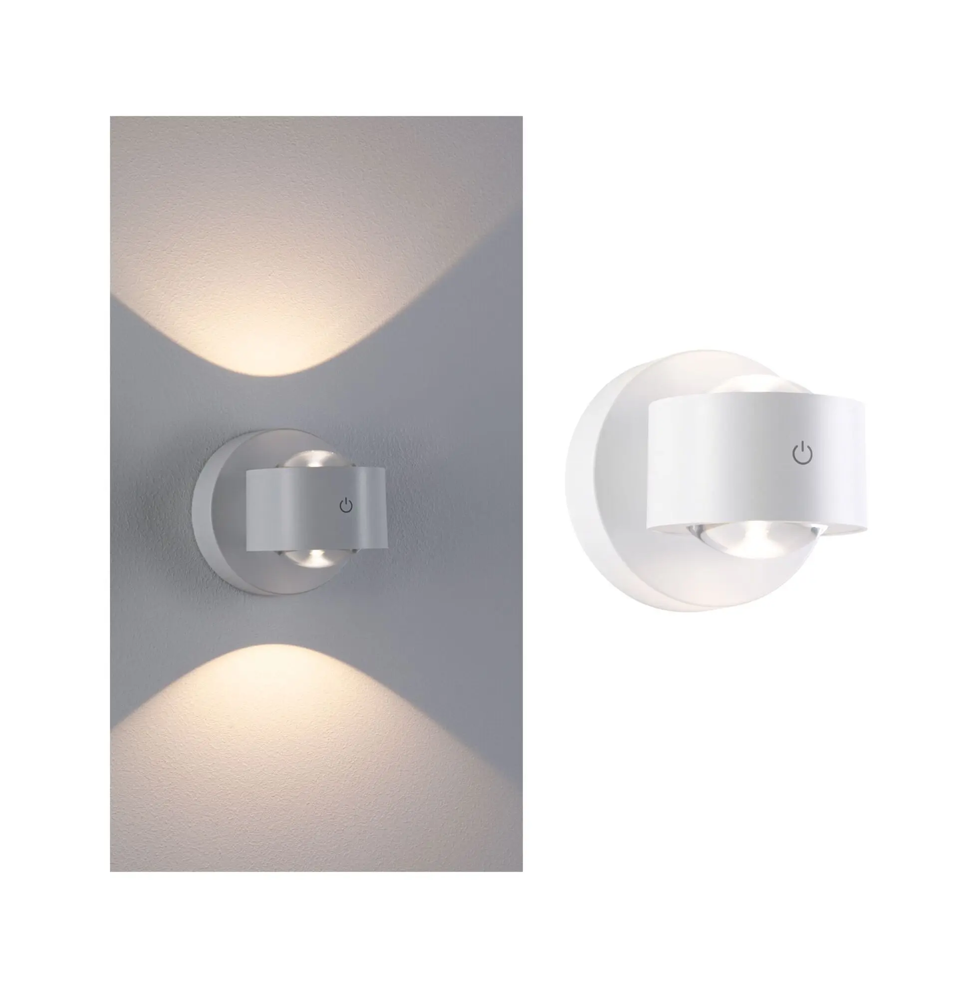 PAULMANN LED nabíjecí nástěnné svítidlo Zorik IP44 stmívatelné 2700K 100mm 2x1,1W bílá