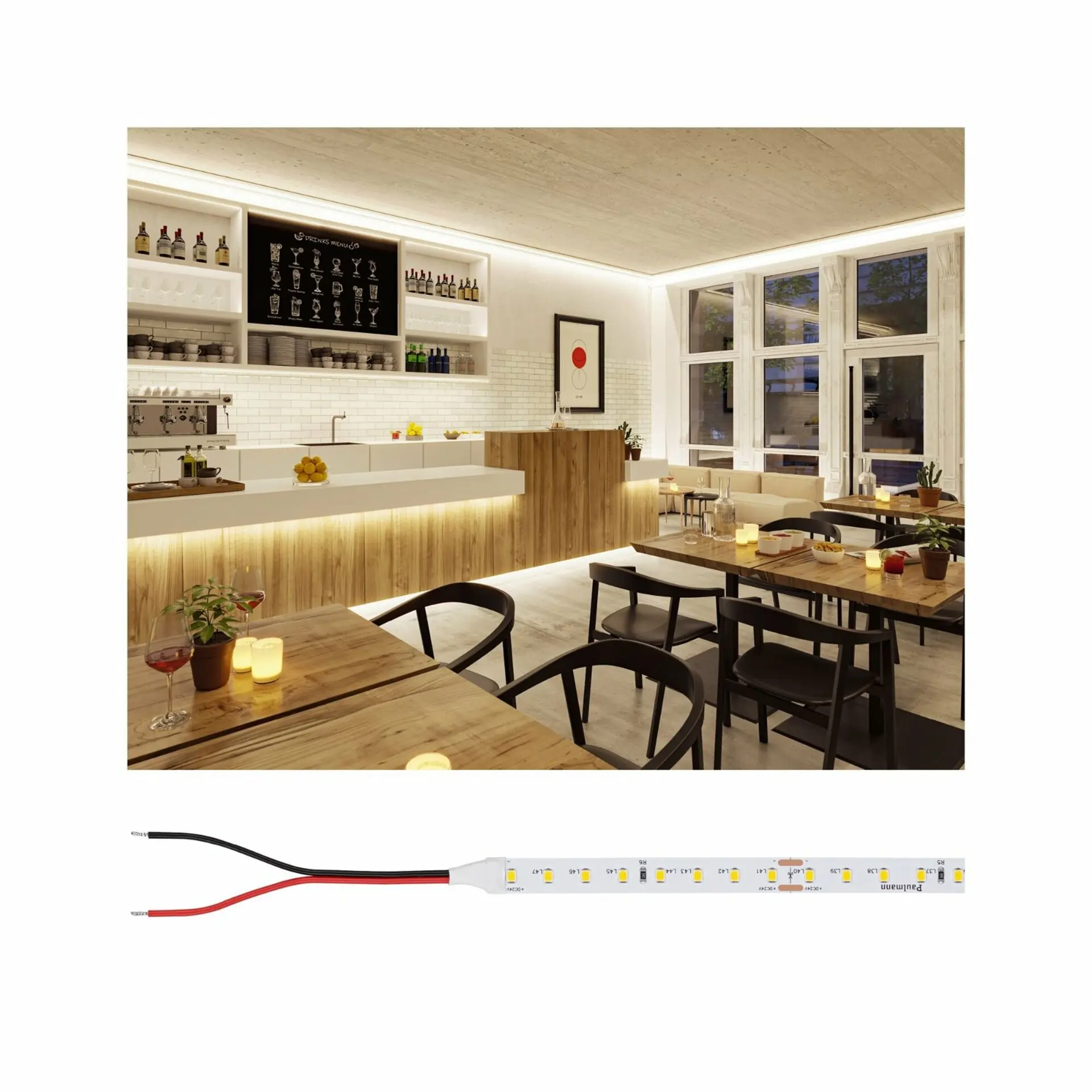 P 76017 Pro LED Strip Silver P75 830 5m 23W 700lm/m 96LEDs/m 3000K - PAULMANN