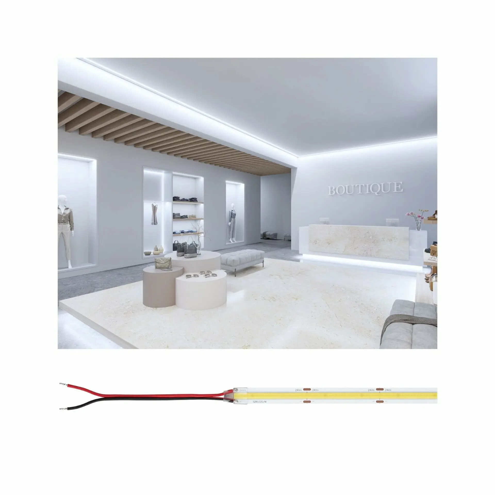 P 76032 Pro LED Strip Silver P150 COB 865 5m 65W 1400lm/m 528LEDs/m 6500K - PAULMANN