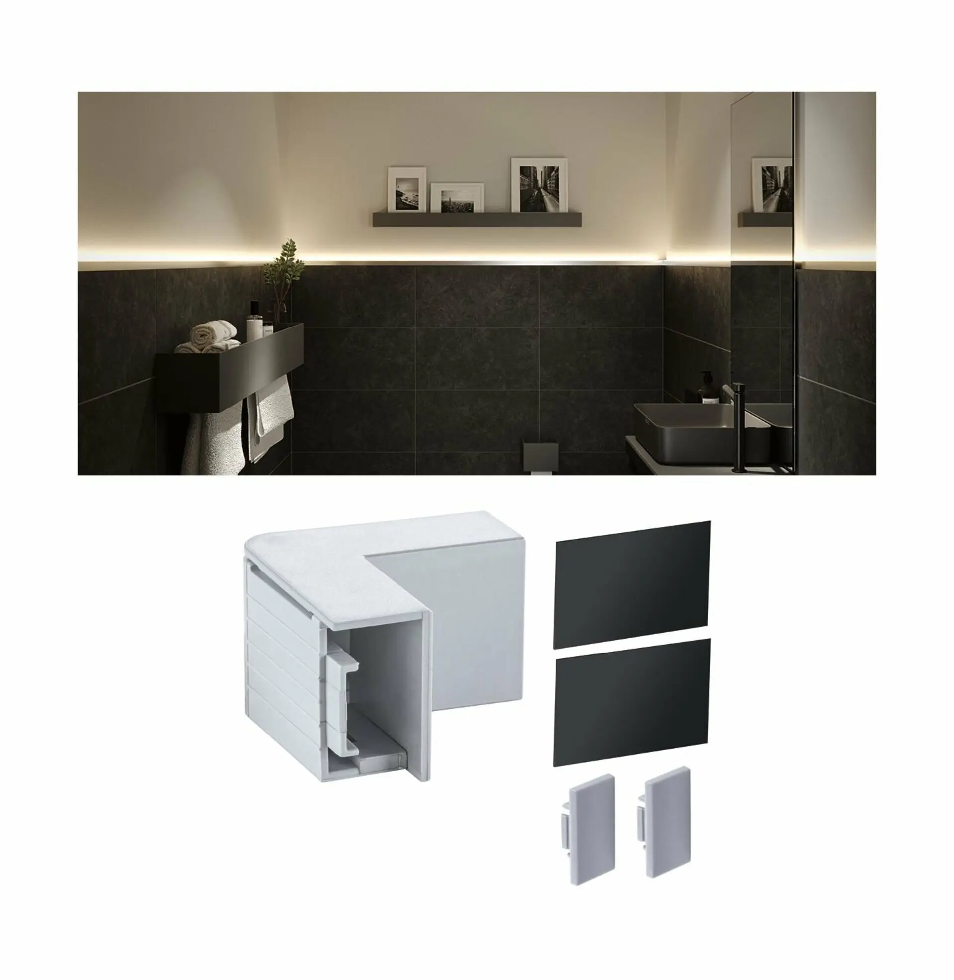 PAULMANN LumiTiles příslušenství kryt pro profil Top 40x40mm šedá