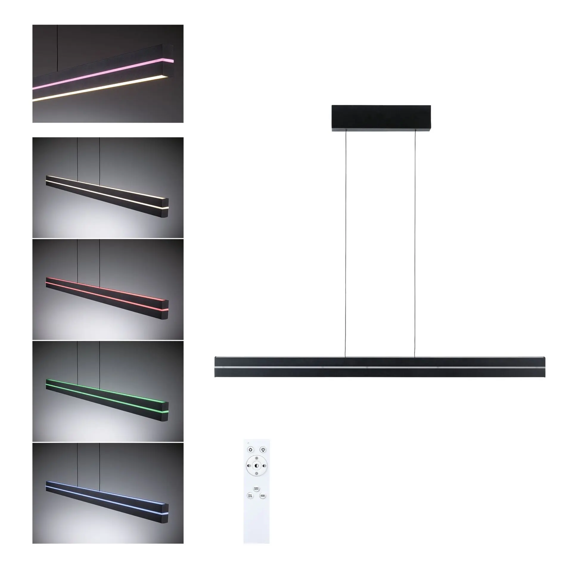P 78474 LED závěsné svítidlo Raiko RGBW+ stmívatelné / 19W / 6W černá - PAULMANN