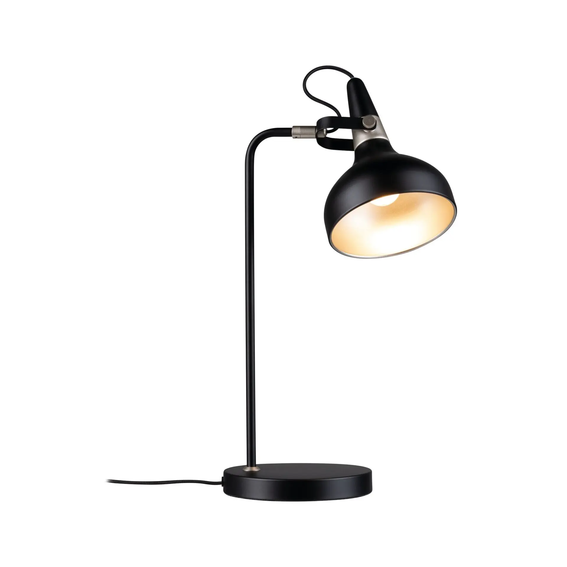 PAULMANN Stolní lampa Juna E14 max. 20W černá mat, šampaň kov