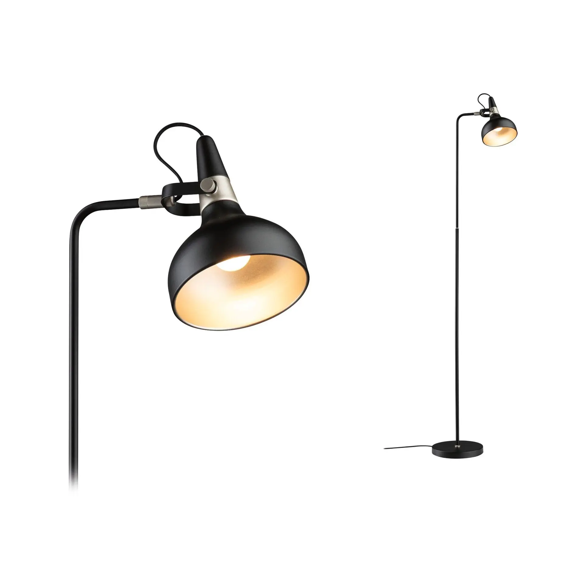 PAULMANN Stojací svítidlo Juna E14 max. 20W černá mat/šampaň kov