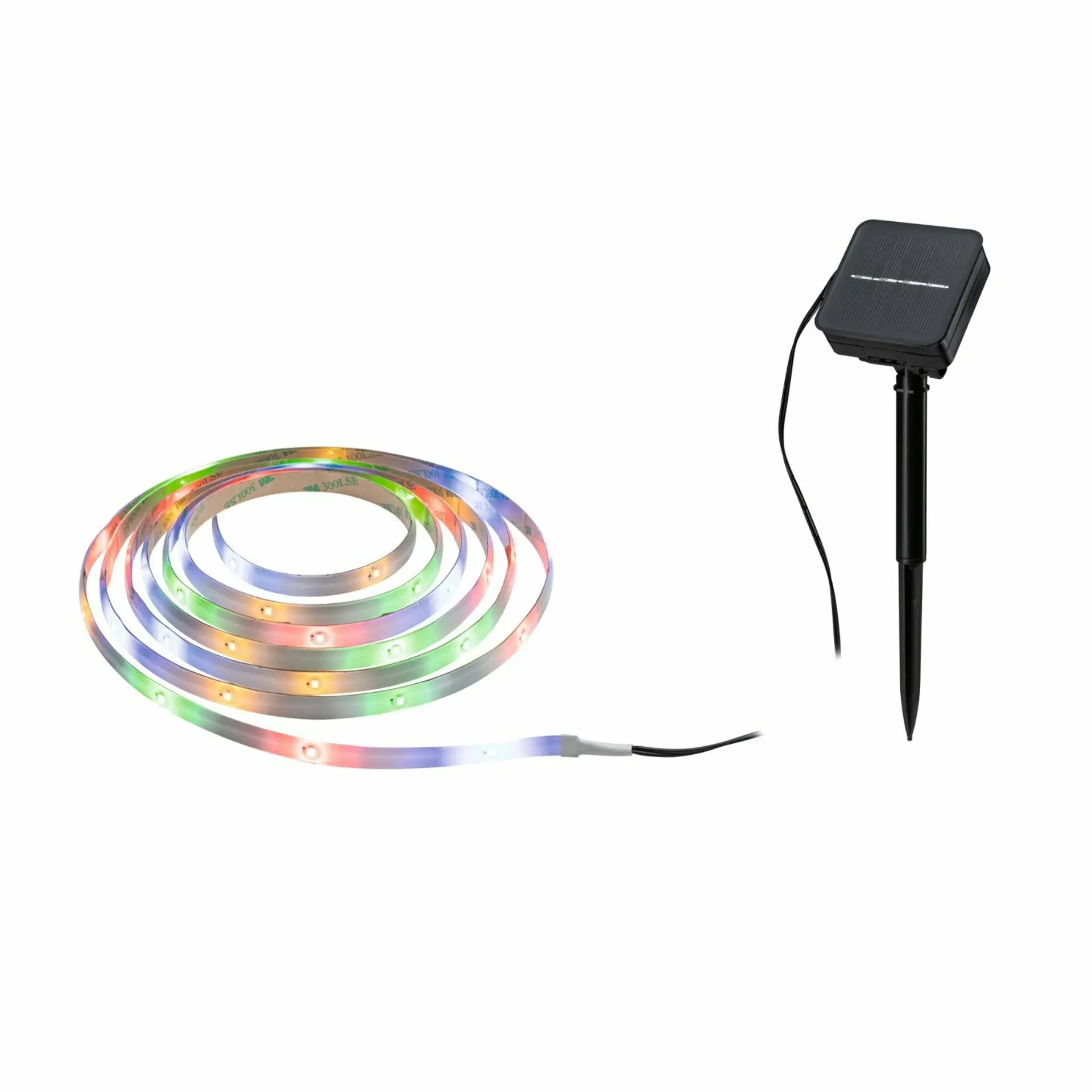 P 78897 LED pásek solární 3m soumrakový senzor a nabíjecí baterie 3m IP44 0,3W 16LEDs/m RGB - PAULMANN