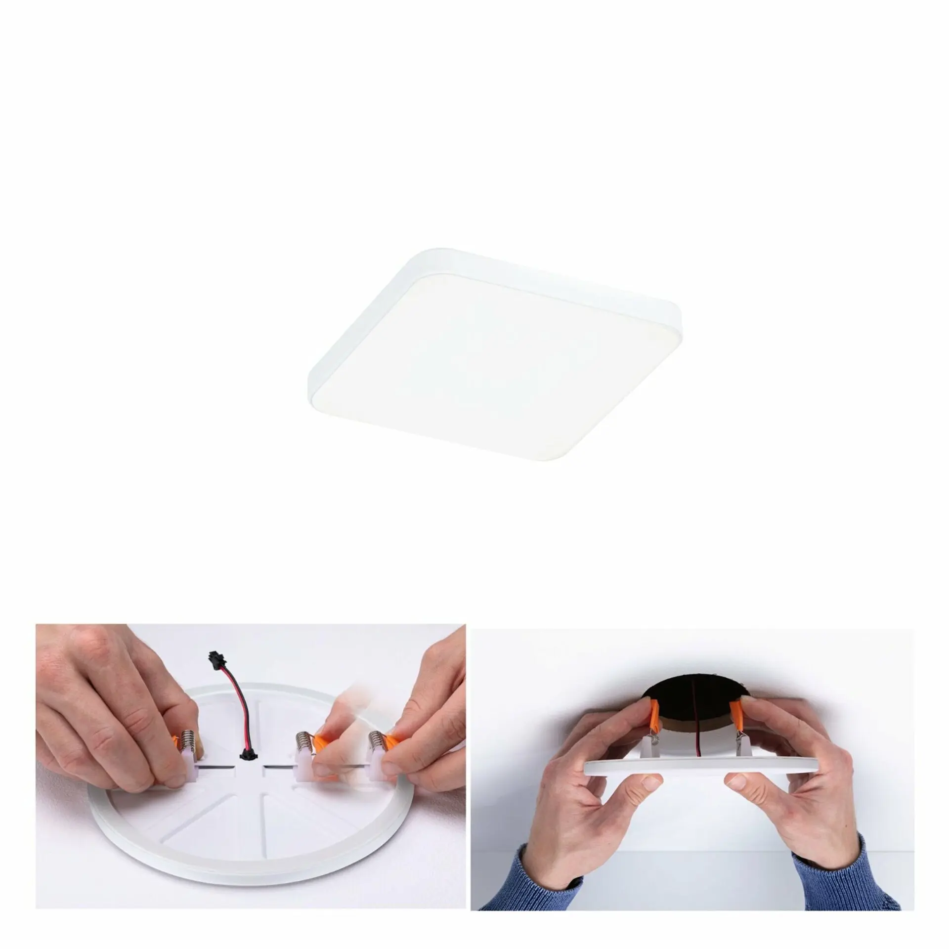 P 79935 VariFit LED vestavné svítidlo Veluna Edge IP44 hranaté 90x90mm 4000K bílá - PAULMANN