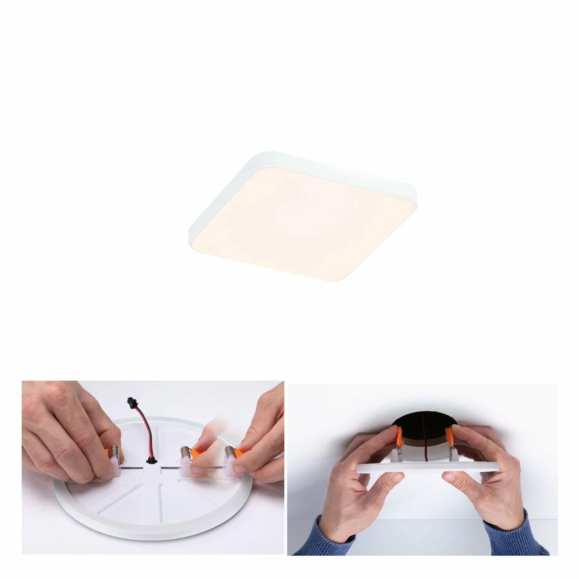 P 79947 VariFit LED vestavné svítidlo Veluna Edge IP44 hranaté 90x90mm 3000K bílá stmívatelné - PAULMANN