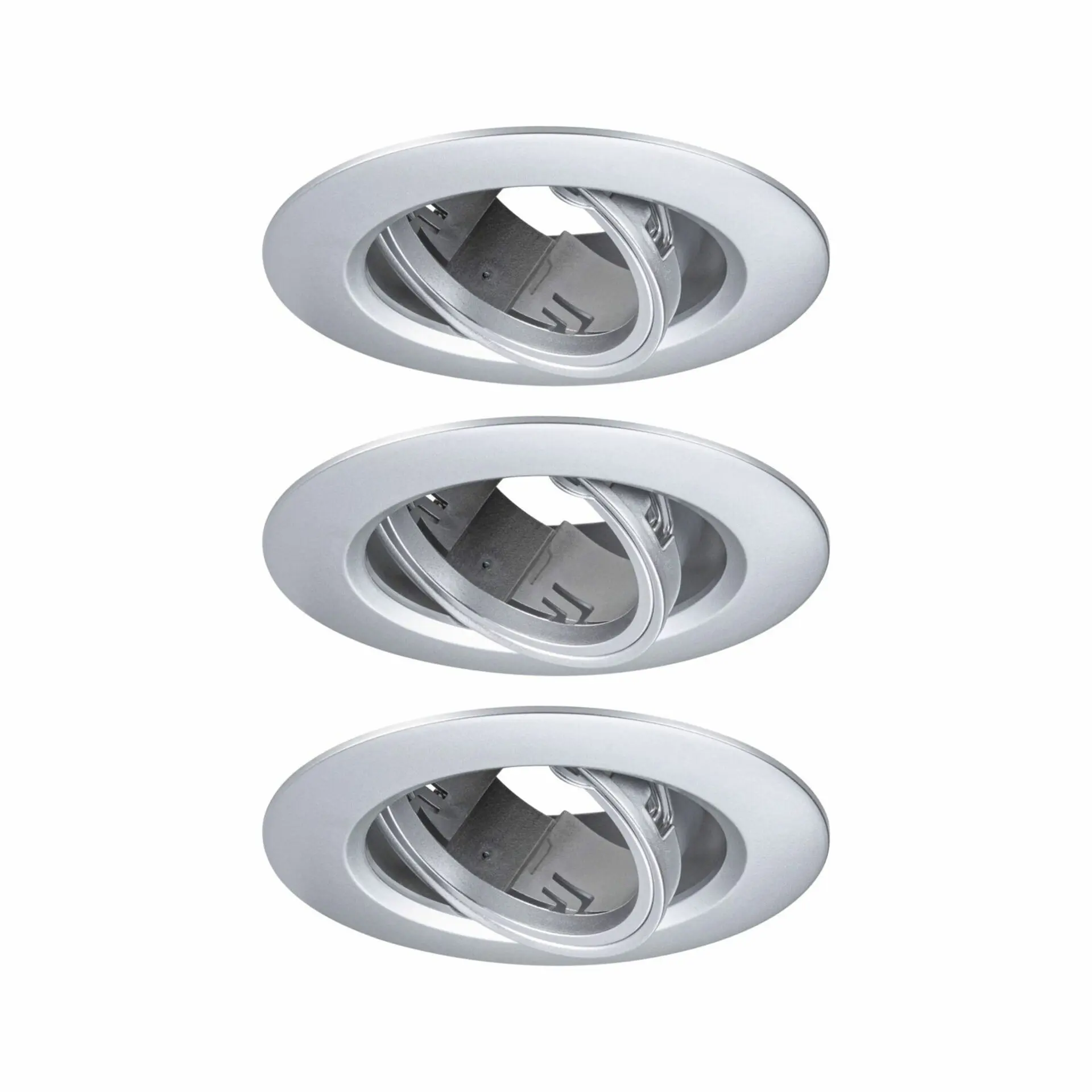 PAULMANN Vestavné svítidlo 3ks-sada výklopné kruhové 90mm 30° GU10 max. 3x10W 230V matný chrom