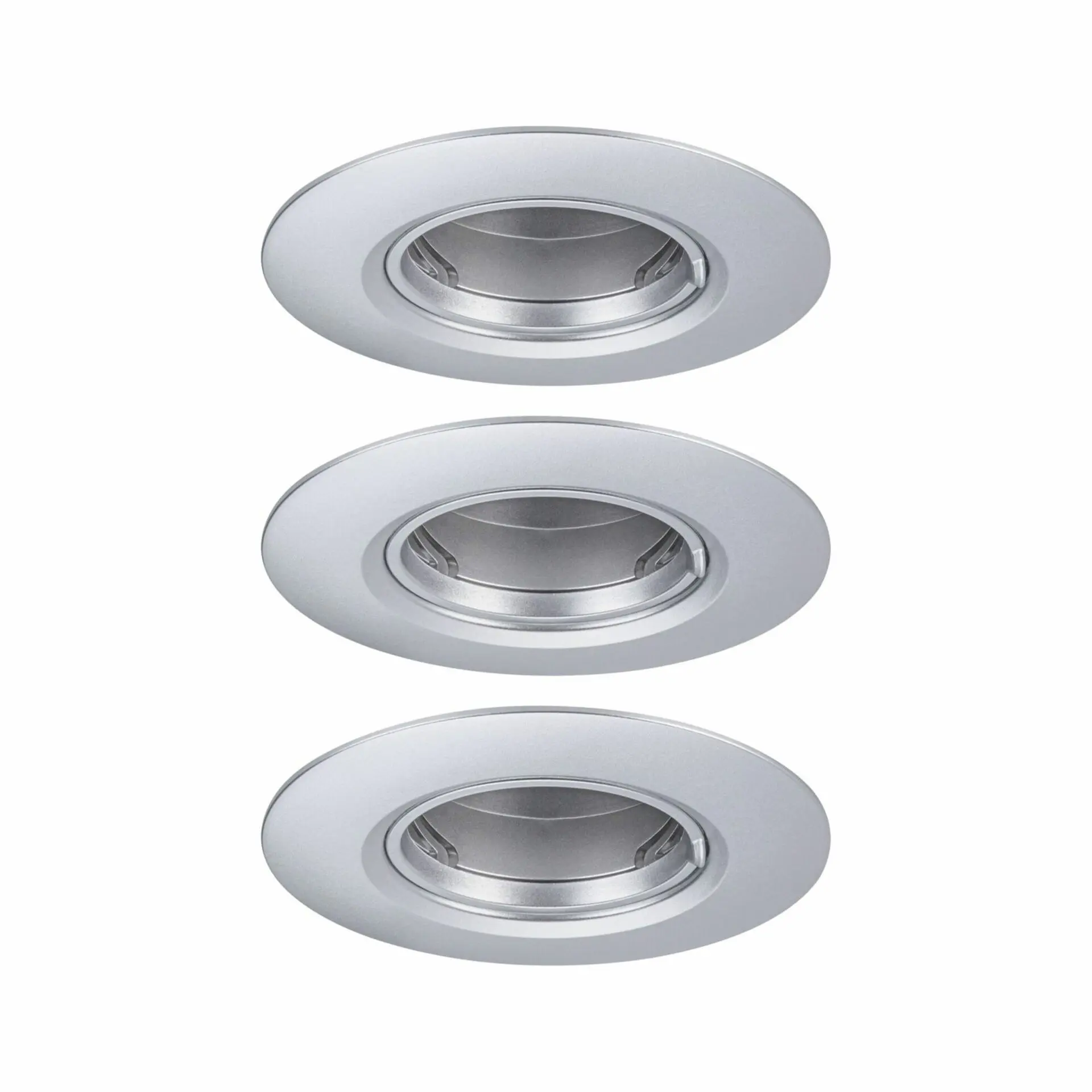 PAULMANN Vestavné svítidlo 3ks-sada nevýklopné kruhové 90mm GU10 max. 3x10W 230V matný chrom