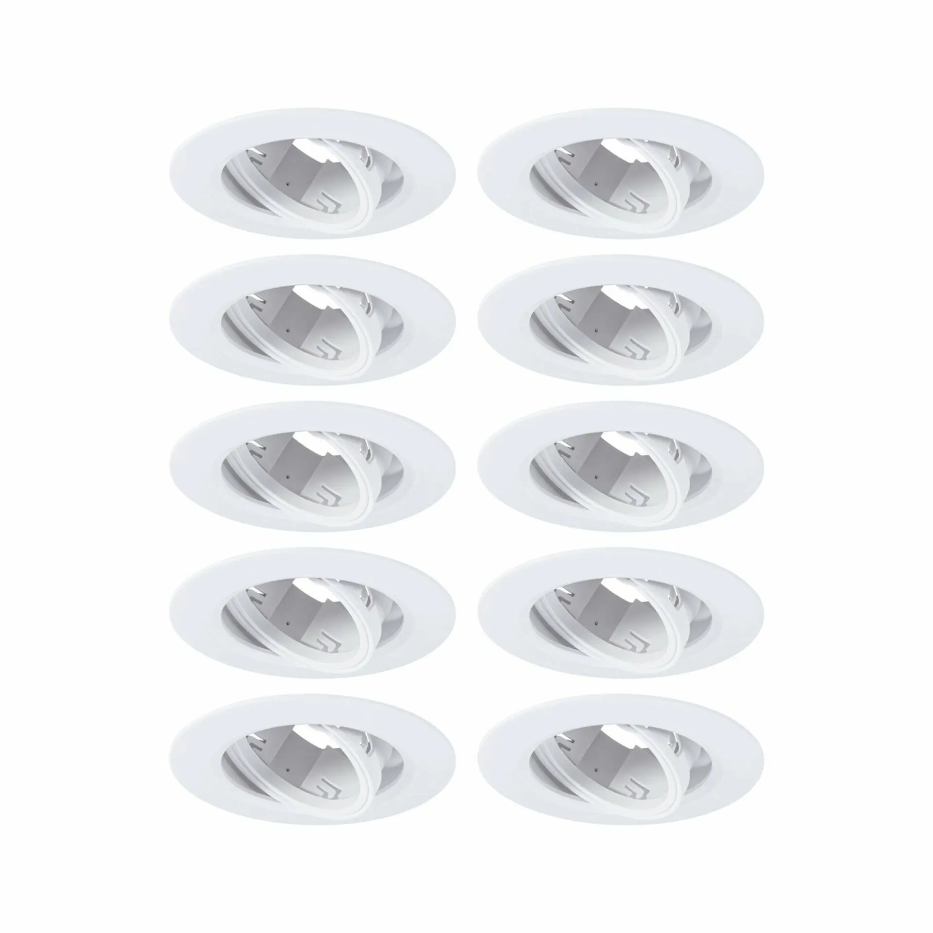 P 92115 Vestavné svítidlo 10ks-sada výklopné kruhové 90mm 30° GU10 max. 10x10W 230V bílá - PAULMANN