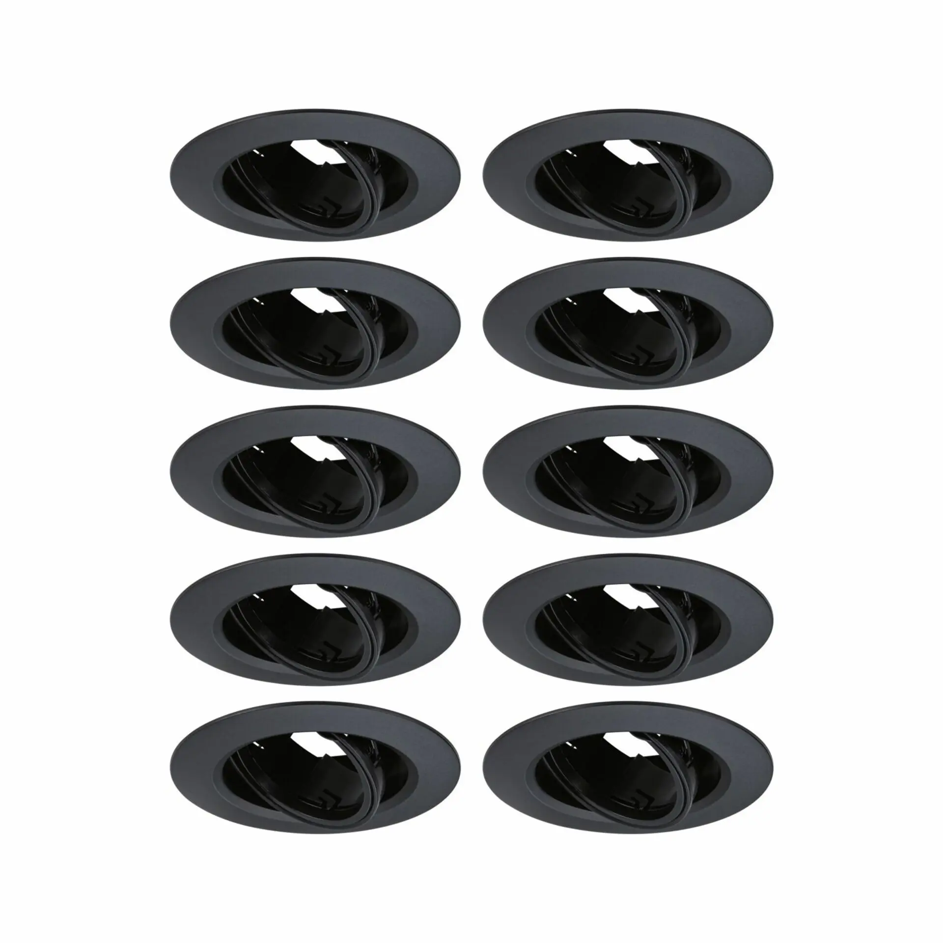 PAULMANN Vestavné svítidlo 10ks-sada výklopné kruhové 90mm 30° GU10 max. 10x10W 230V černá