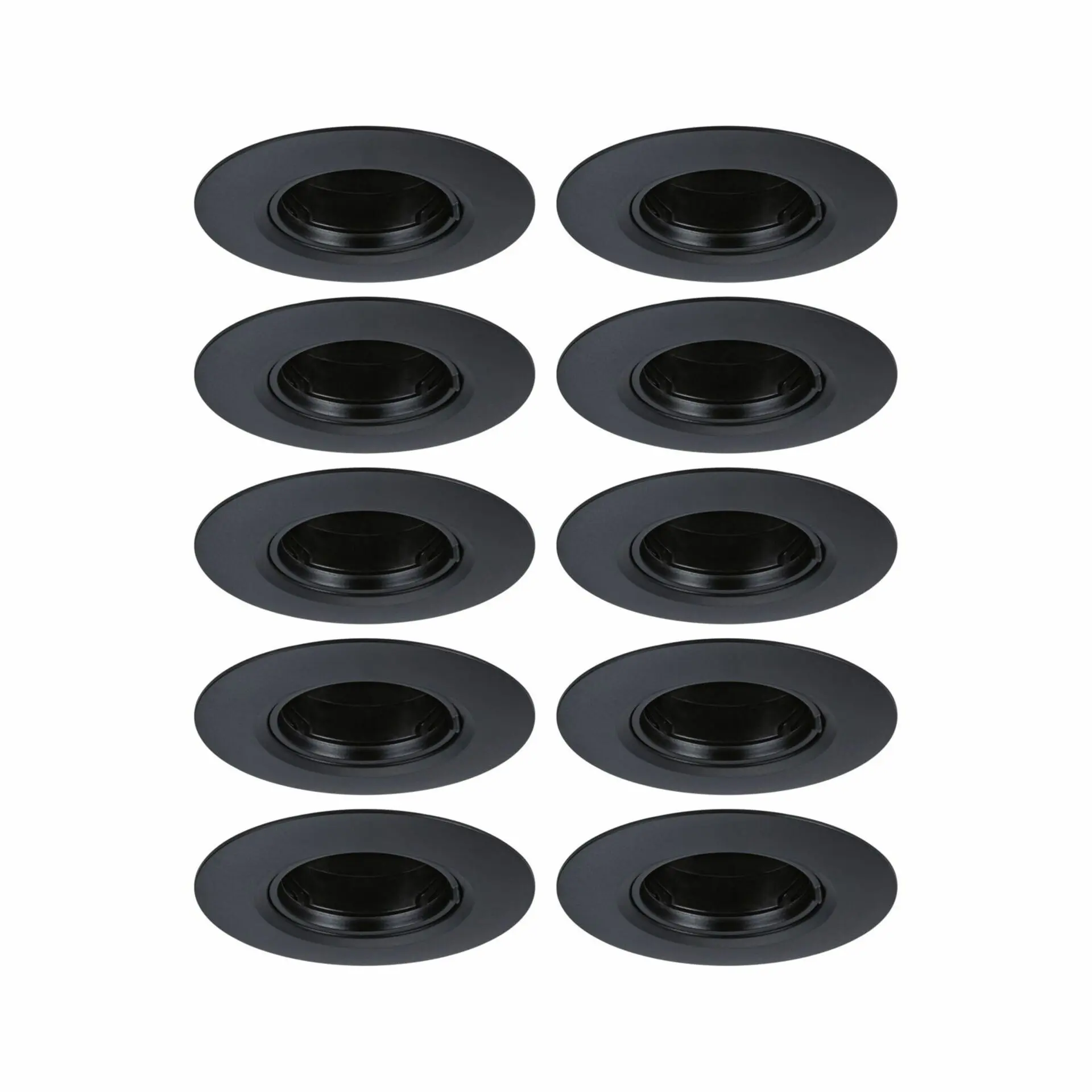 PAULMANN Vestavné svítidlo 10ks-sada nevýklopné kruhové 90mm GU10 max. 10x10W 230V černá