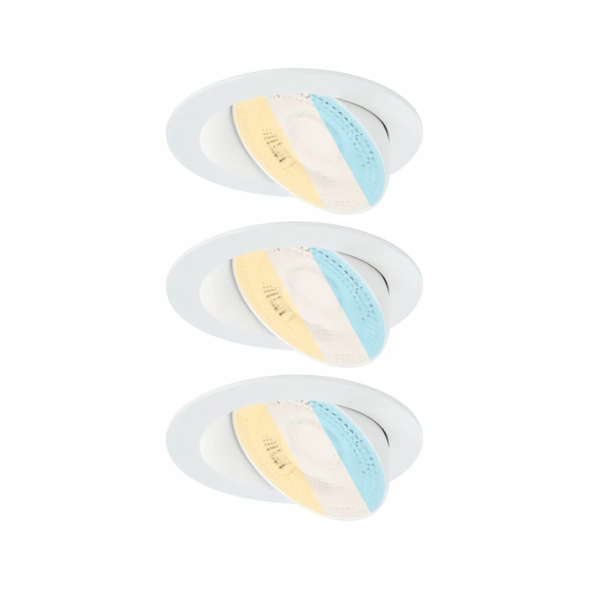 P 92254 LED vestavné svítidlo White Select Aumus 3ks sada kruhové 105mm 90° 3x5W 230V stmívatelné 2700 - 6500K bílá - PAULMANN