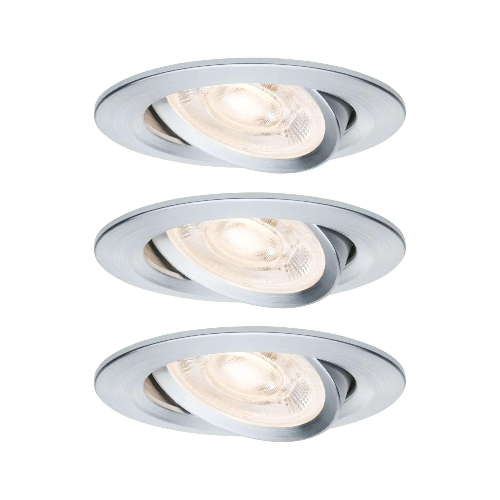 PAULMANN LED vestavné svítidlo Nova GU10 Flat výklopné 3x4,9W 230V 2700K hliník broušený