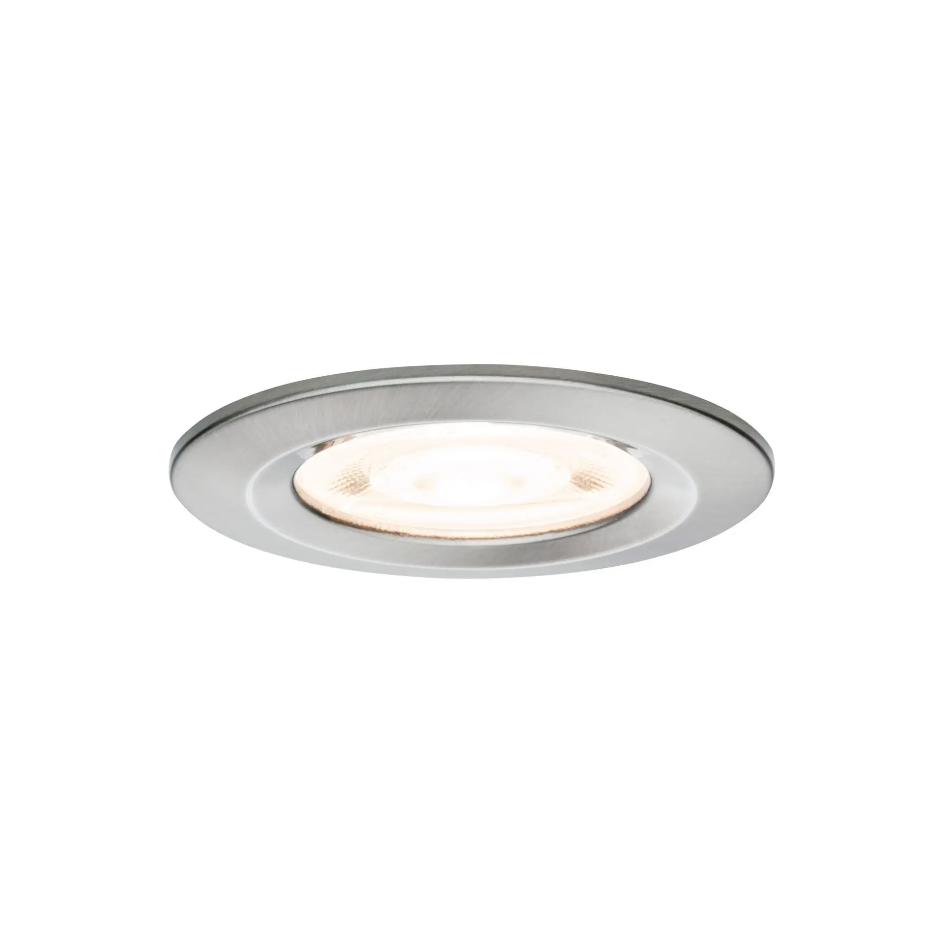 PAULMANN LED vestavné svítidlo Nova GU10 Flat nevýklopné IP44 4,9W 230V 2700K kov kartáčovaný