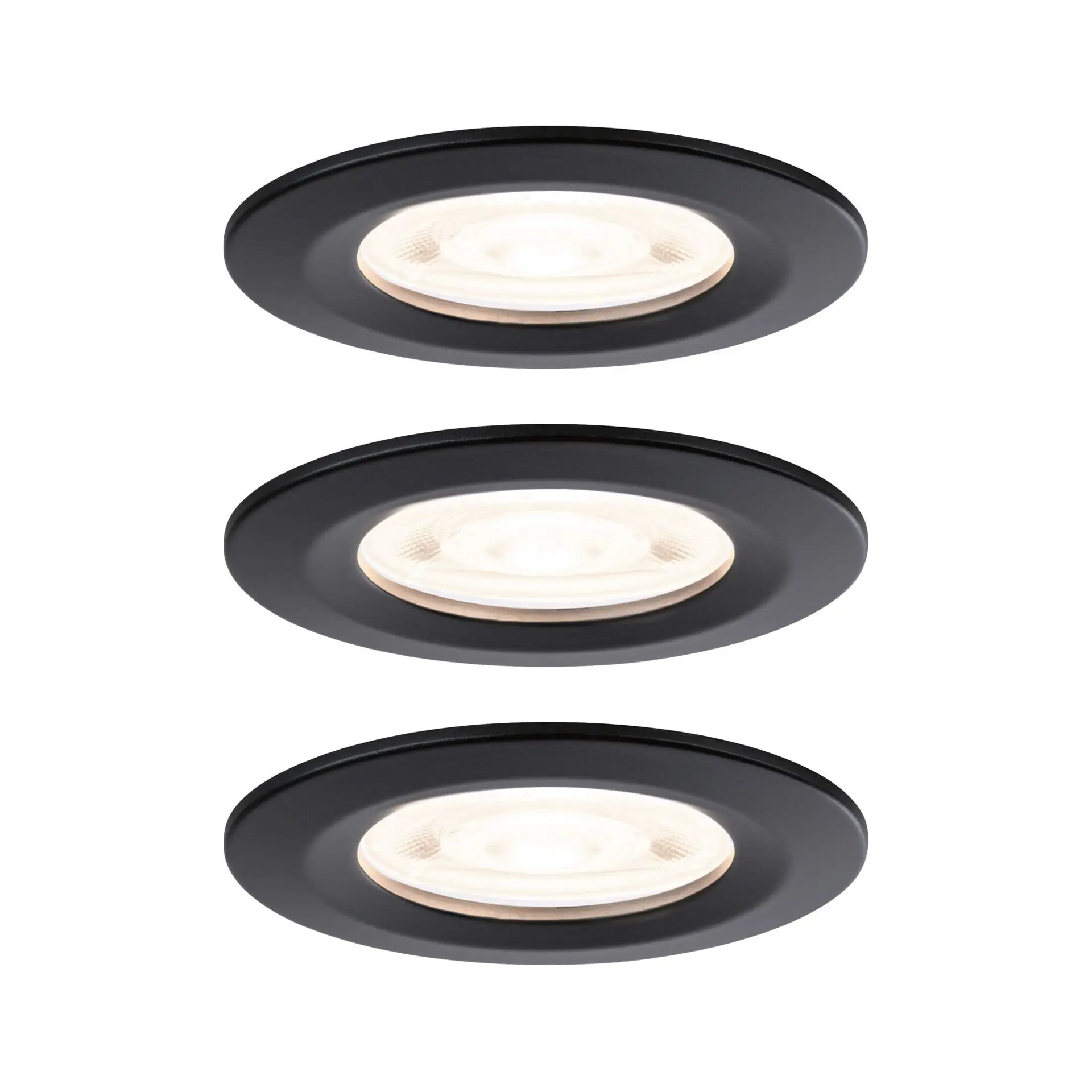 P 92311 LED vestavné svítidlo Nova GU10 Flat nevýklopné IP44 3x4,9W 230V 2700K černá mat - PAULMANN