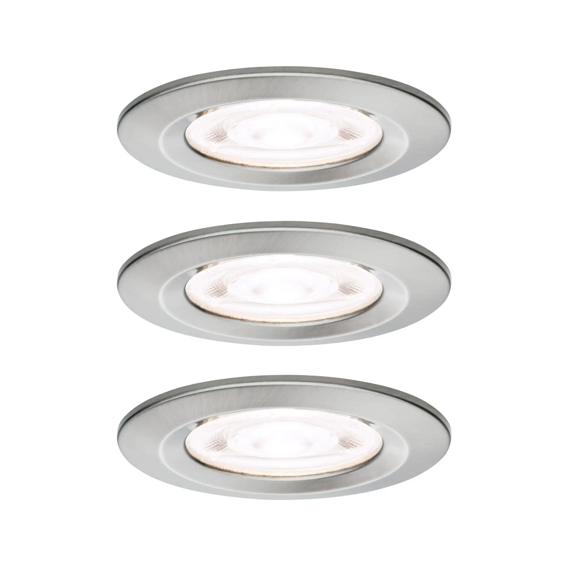 P 92338 LED vestavné svítidlo Nova GU10 Flat nevýklopné IP44 3x4,9W 230V 4000K kov kartáčovaný - PAULMANN