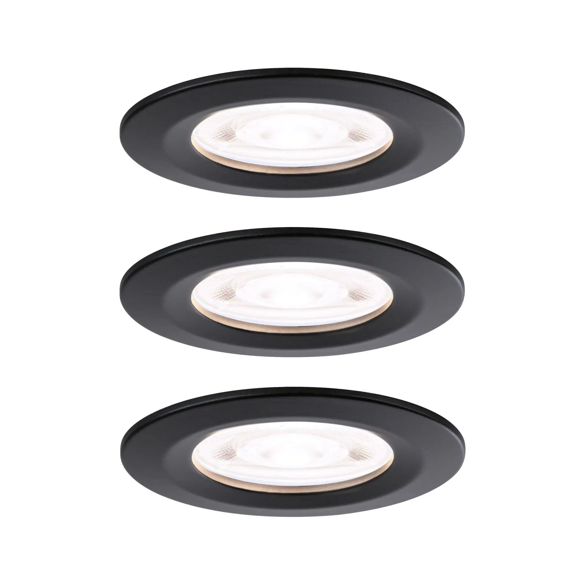 P 92339 LED vestavné svítidlo Nova GU10 Flat nevýklopné IP44 3x4,9W 230V 4000K černá mat - PAULMANN
