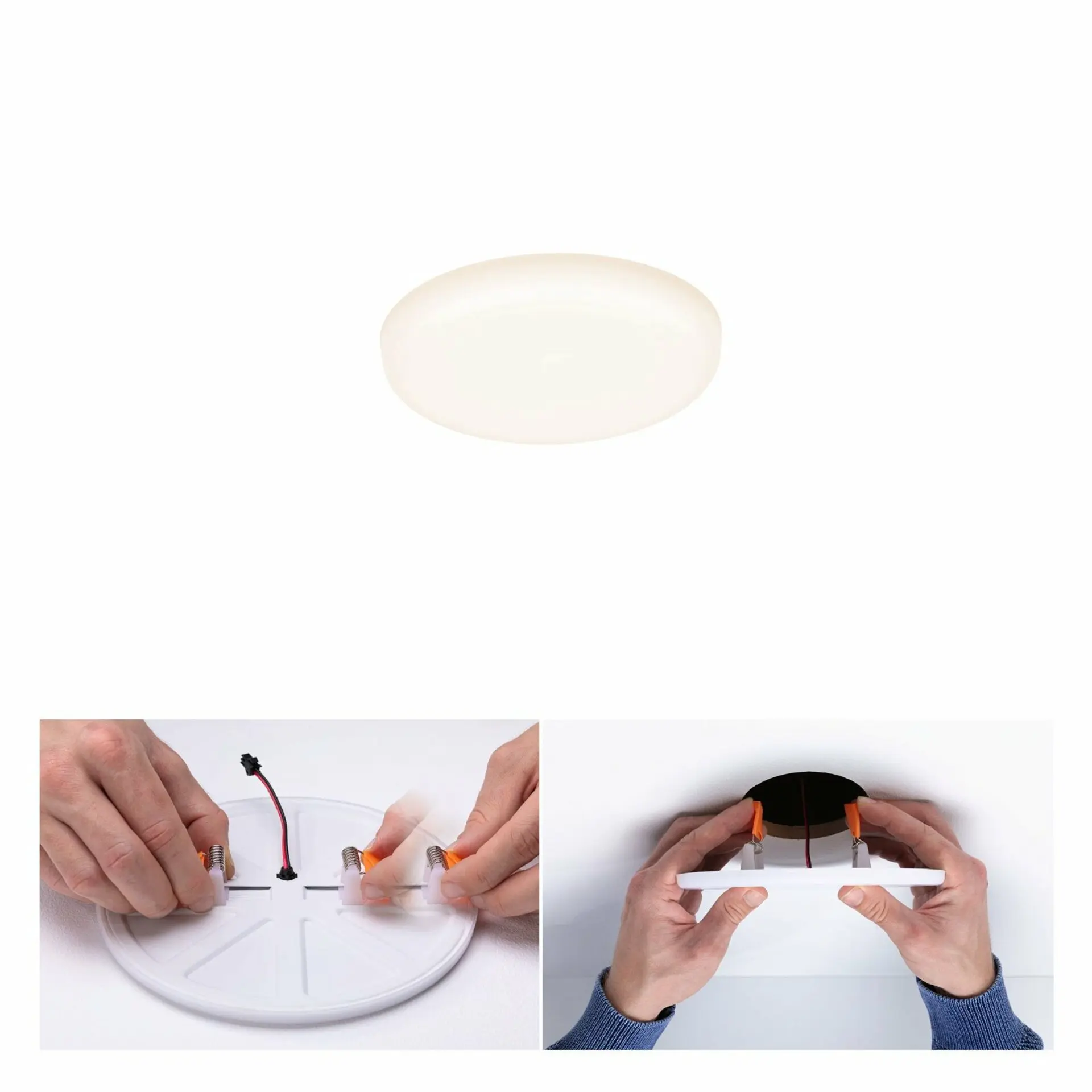P 92387 LED vestavné svítidlo Veluna VariFit IP44 kruhové 75 4,5W 3.000K satén - PAULMANN