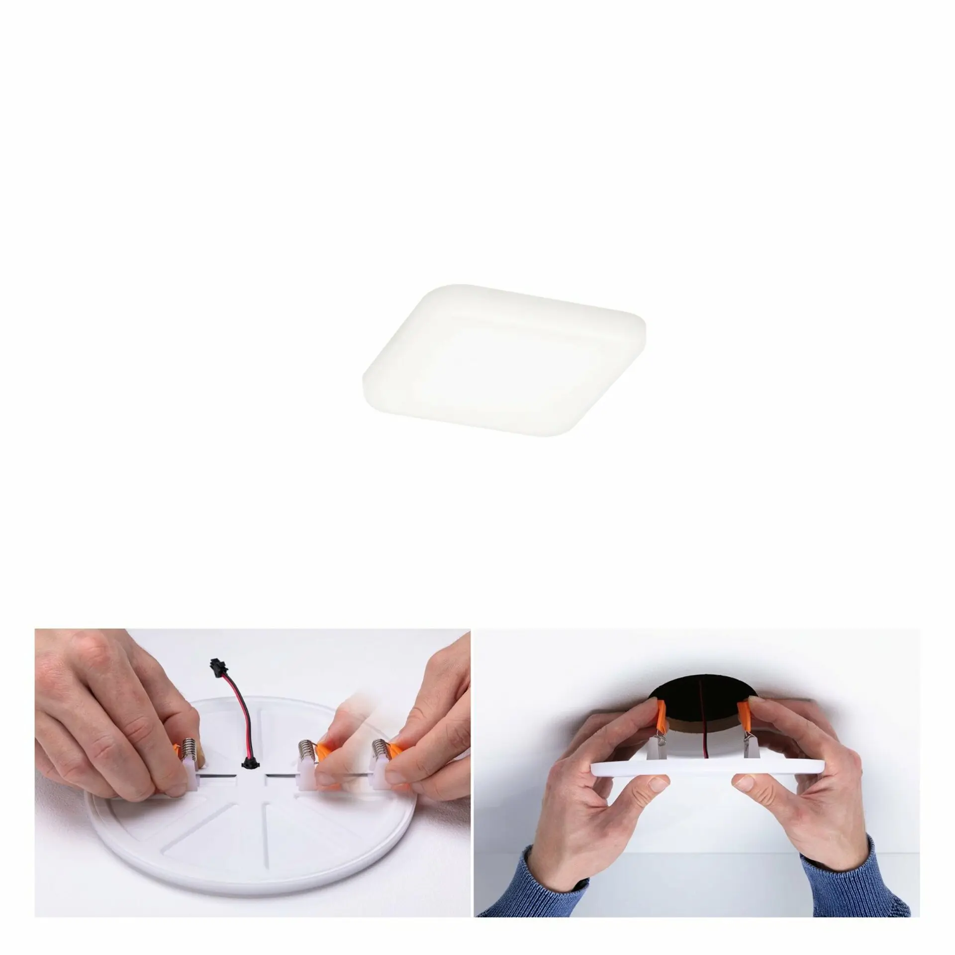 P 92396 LED vestavné svítidlo Veluna VariFit IP44 hranaté 75x75mm 4,5W 4.000K satén - PAULMANN
