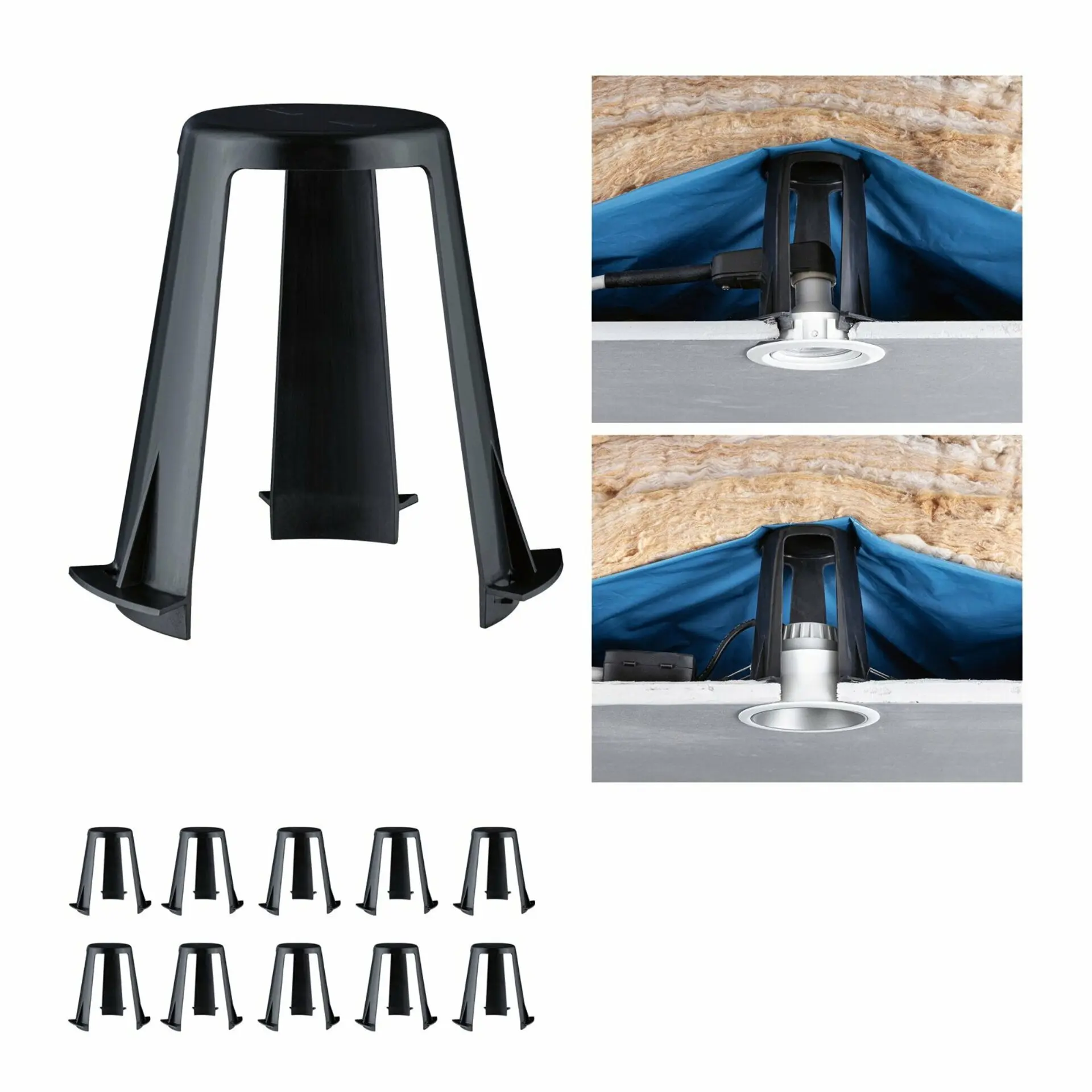 P 92401 Příslušenství distanční vložka pro vestavná svítidla 62 - 90mm černá - PAULMANN