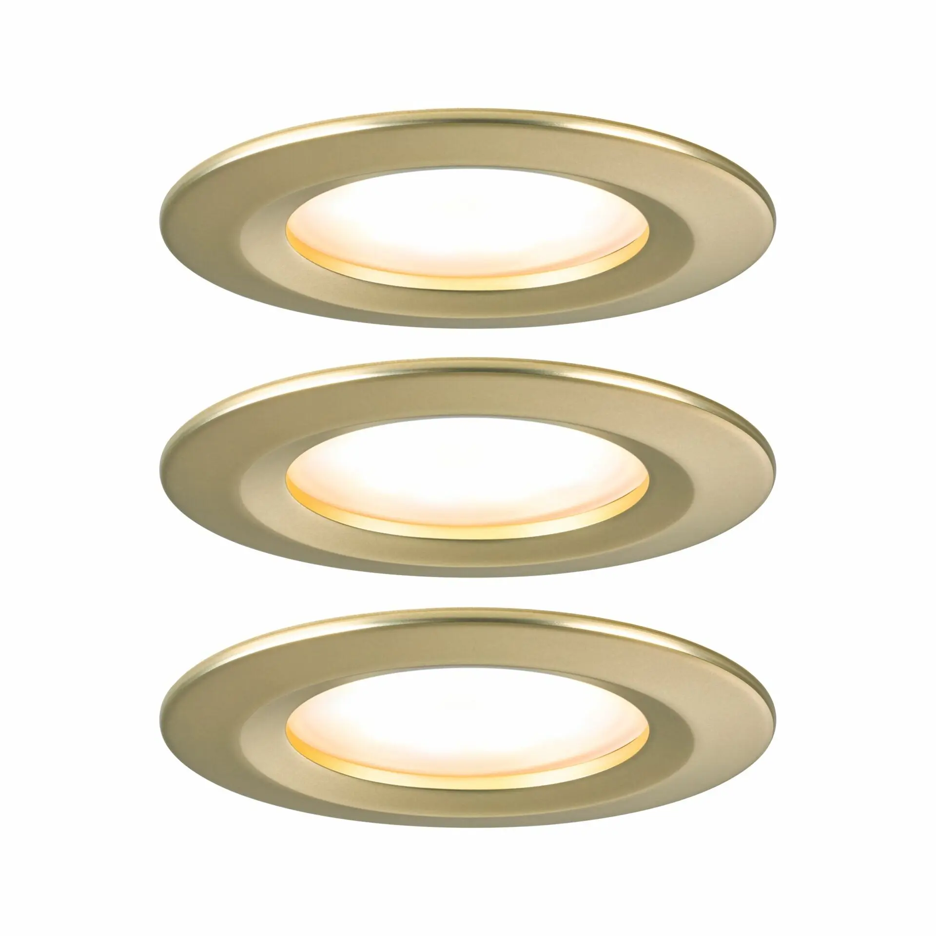 PAULMANN LED vestavné svítidlo Nova Coin základní sada nevýklopné IP44 kruhové 78mm Coin 3x6W 230V 2700K zlatá mat