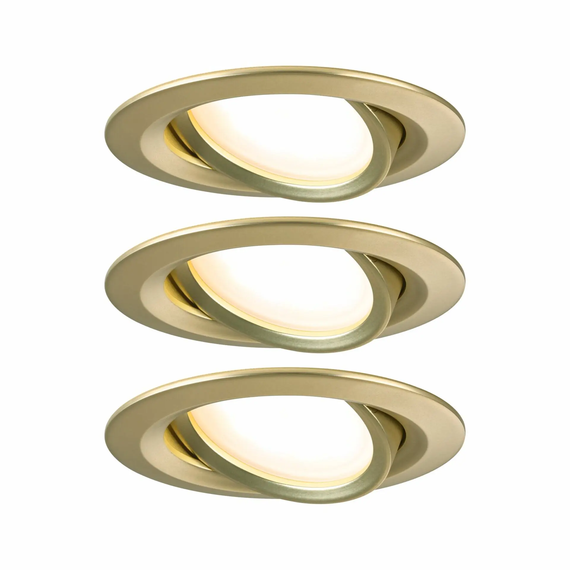 PAULMANN LED vestavné svítidlo 3-krokové-stmívatelné Nova Coin základní sada výklopné kruhové 84mm 50° Coin 3x6W 230V stmívatelné 2700K zlatá mat