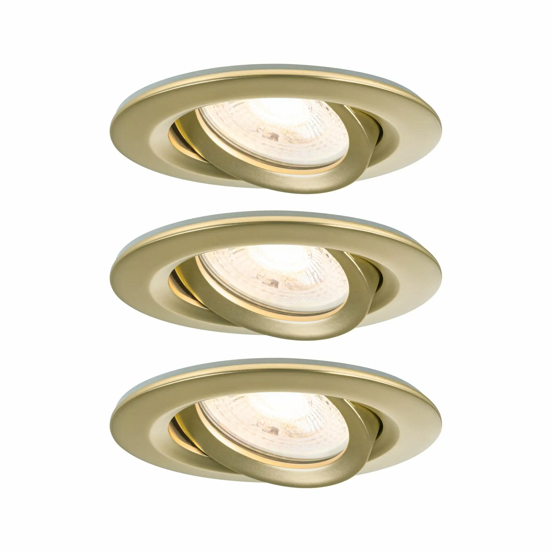 PAULMANN LED vestavné svítidlo Nova Plus 3ks sada IP65 kruhové 93mm 30° GU10 3x6W 230V stmívatelné 2700K zlatá mat