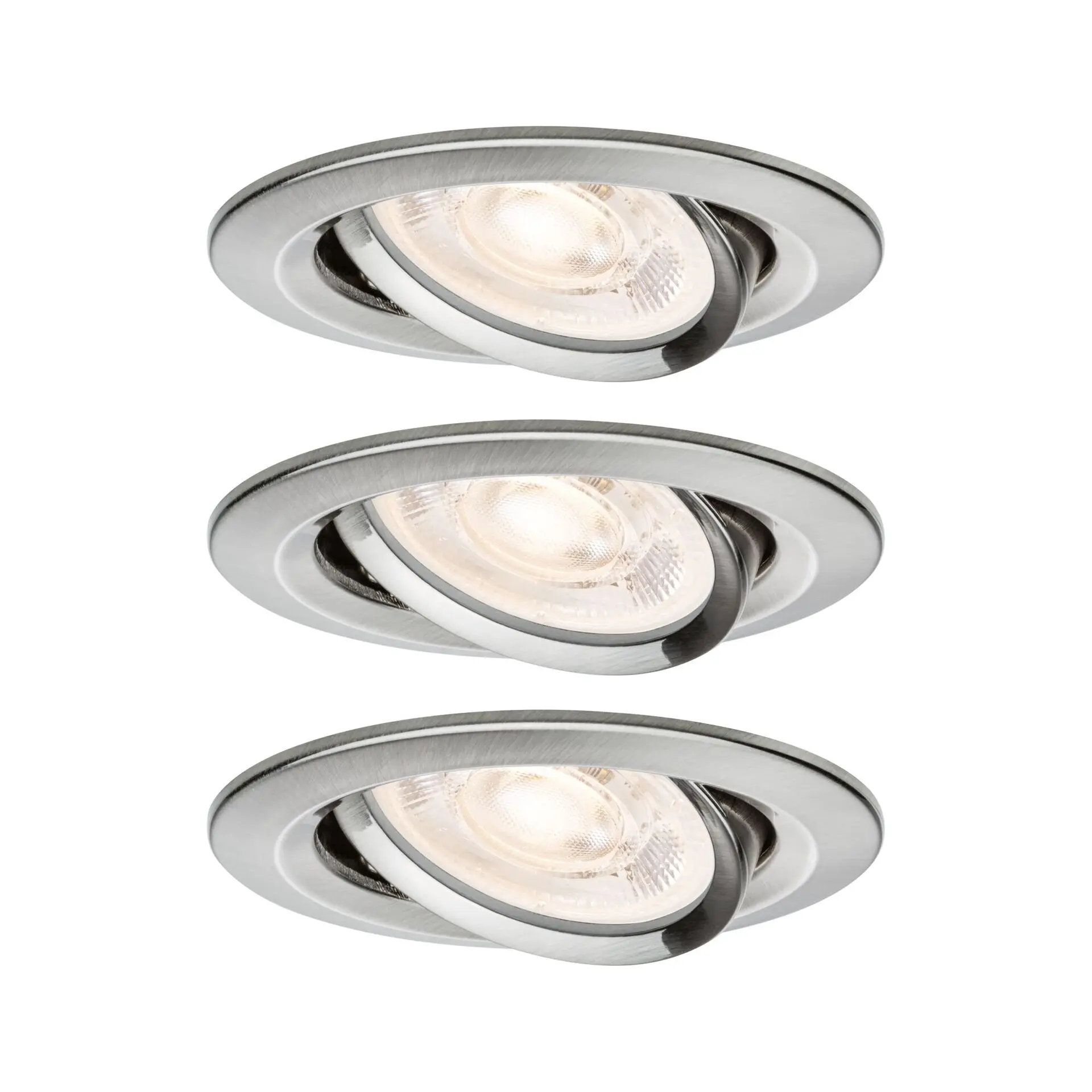PAULMANN LED vestavné svítidlo Nova Plus GU10 Flat IP65 93mm 3x4,9W 230V stmívatelné 2700K kov kartáčovaný
