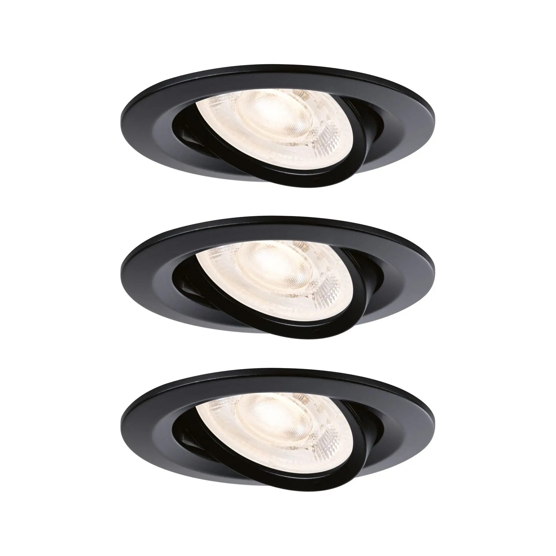 PAULMANN LED vestavné svítidlo Nova Plus GU10 Flat IP65 93mm 3x4,9W 230V stmívatelné 2700K černá mat