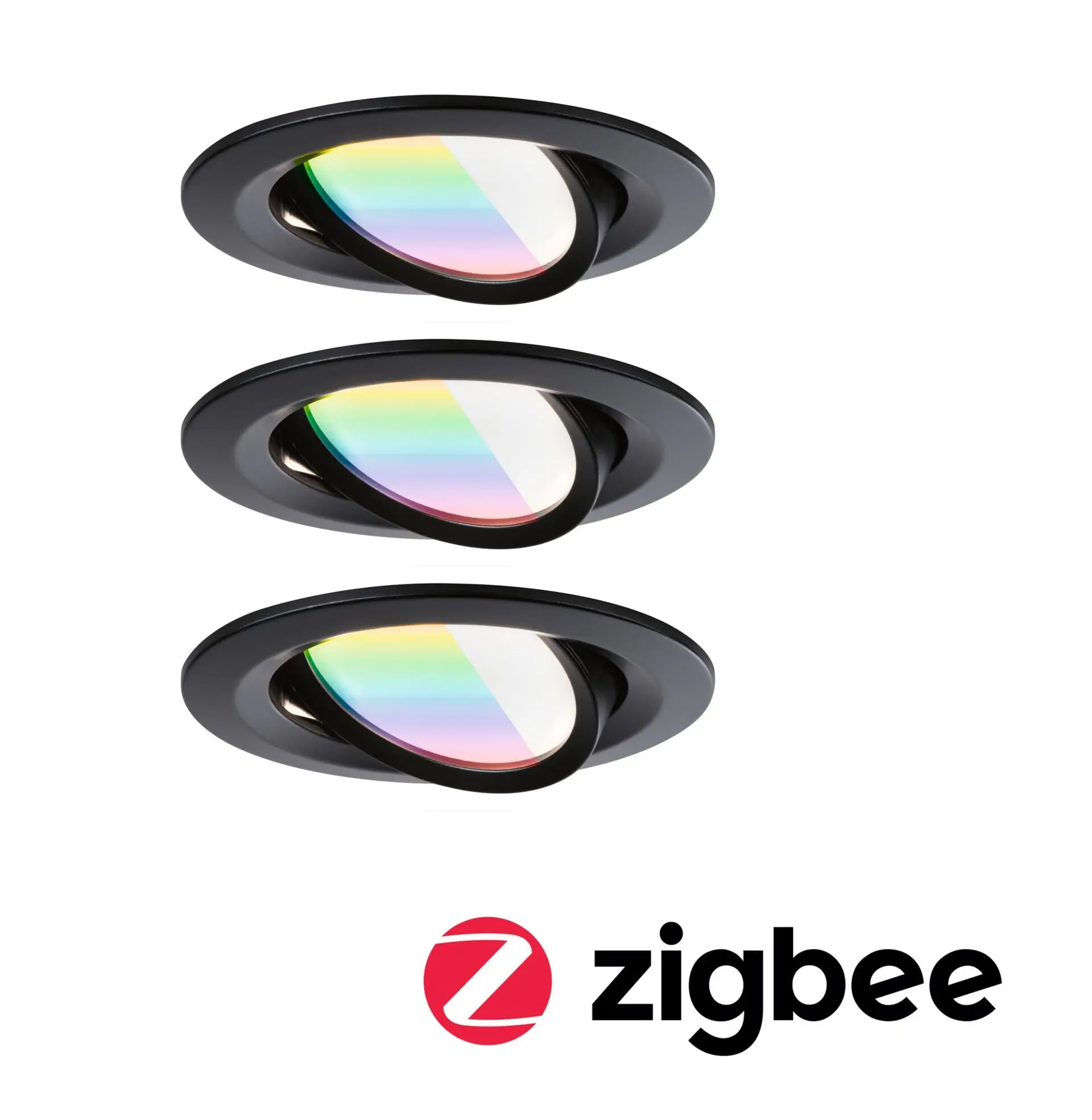 PAULMANN LED vestavné svítidlo Nova Coin kruhové 84mm 50° RGBW+ 3x6W 230V černá mat hliník