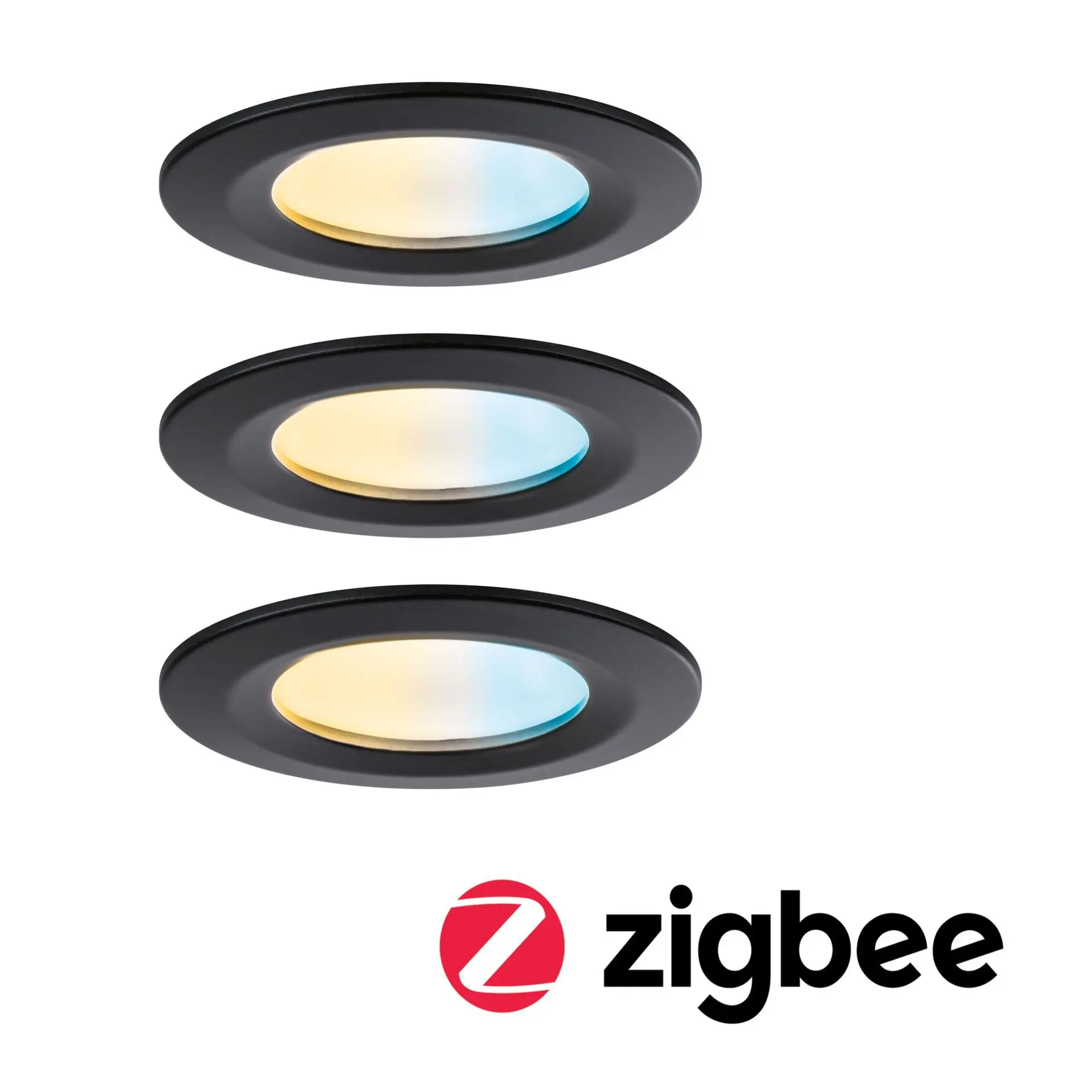 P 92446 LED vestavné svítidlo Nova Coin IP44 kruhové 78mm měnitelná bílá 3x6W 230V černá mat hliník - PAULMANN